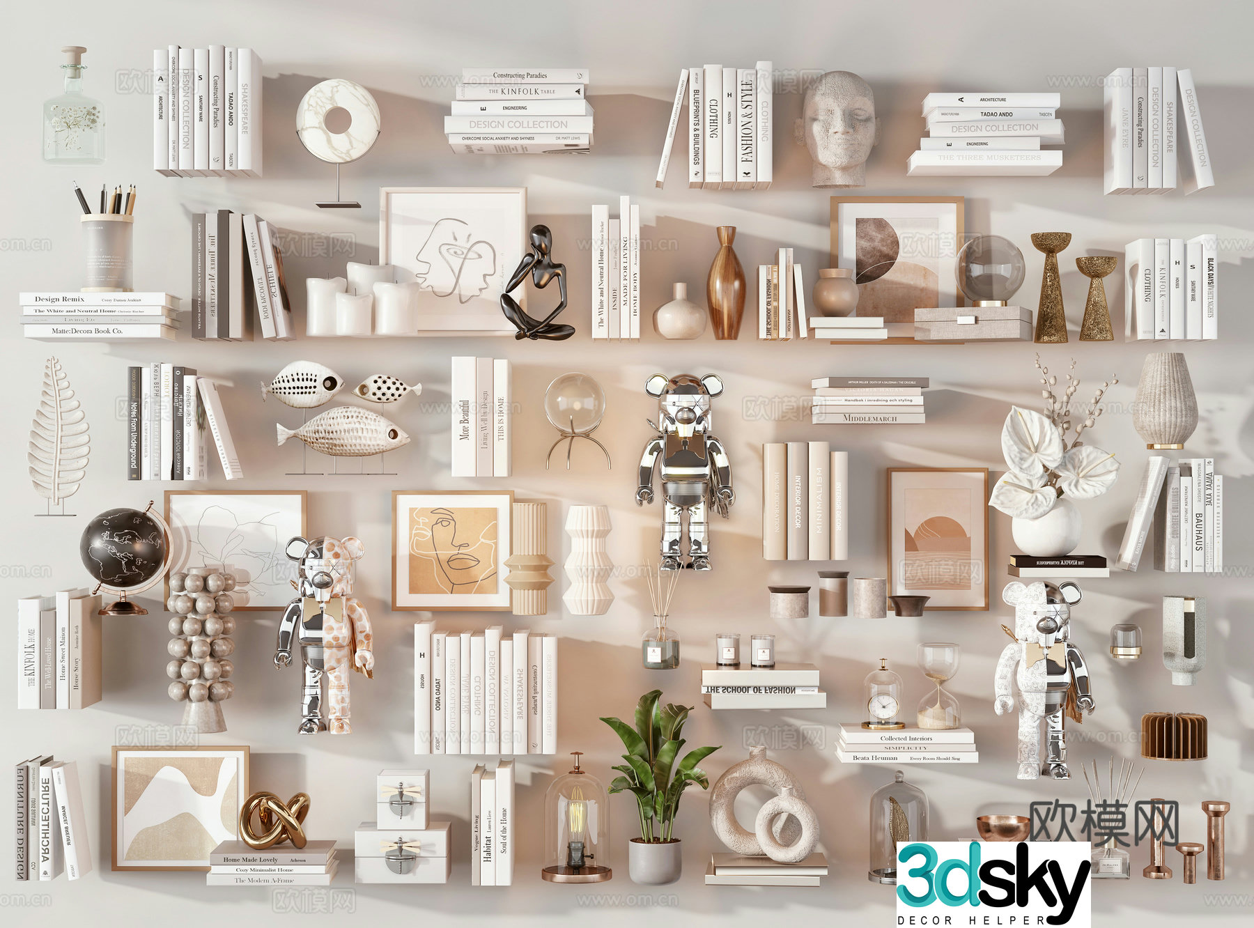Modern decorative ornaments 3d model