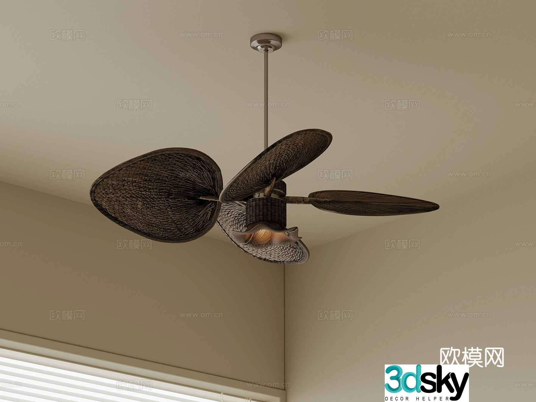 Chandelier Wasabi Chandelier Rattan chandelier 3D model