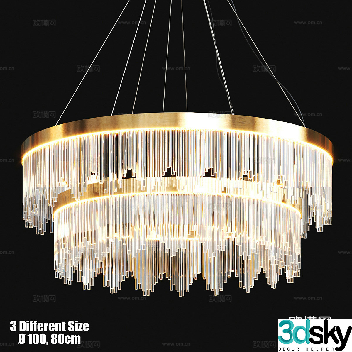 Modern light luxury decorative chandeliers 3d model