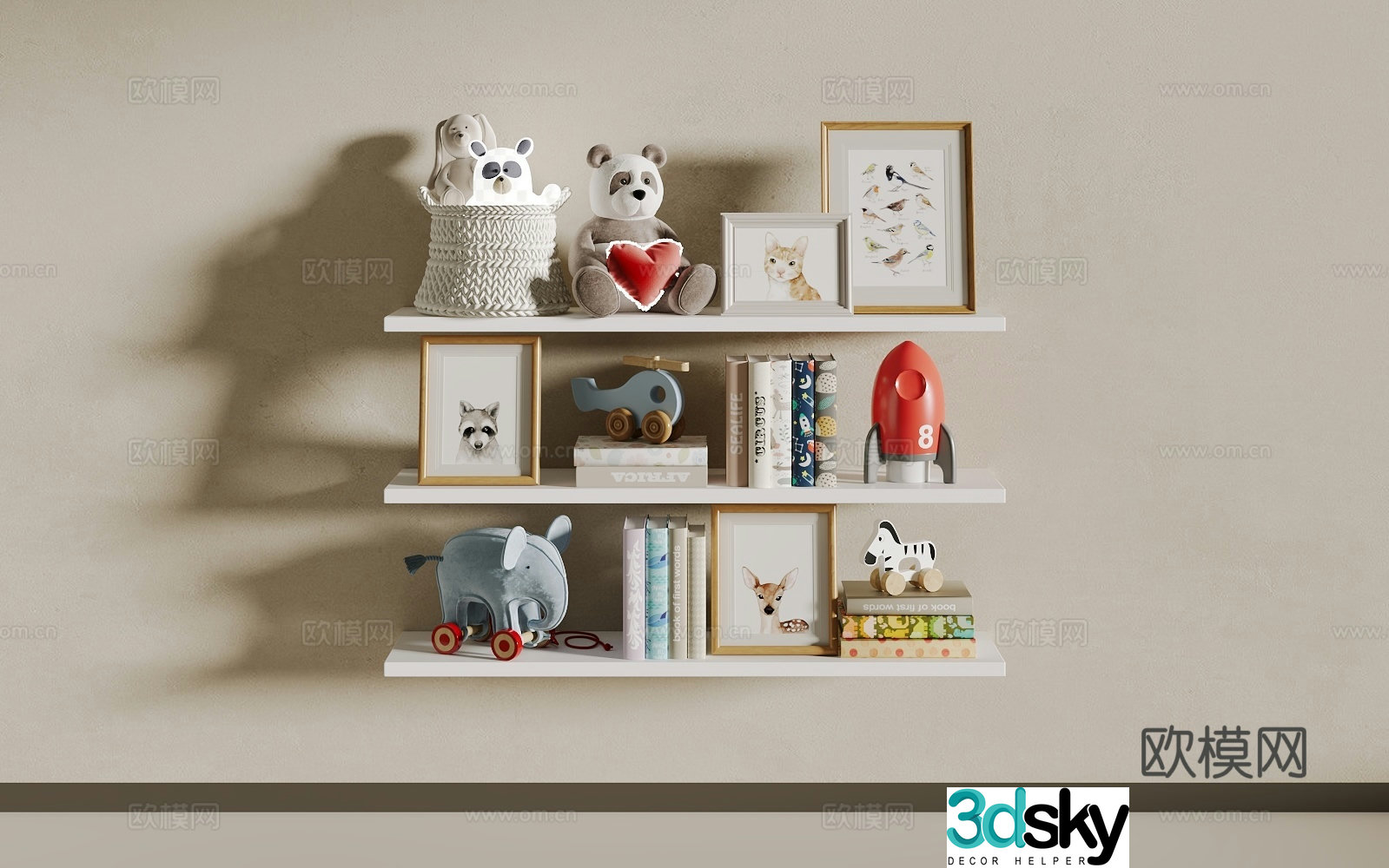 Children’s bookshelf 3d model