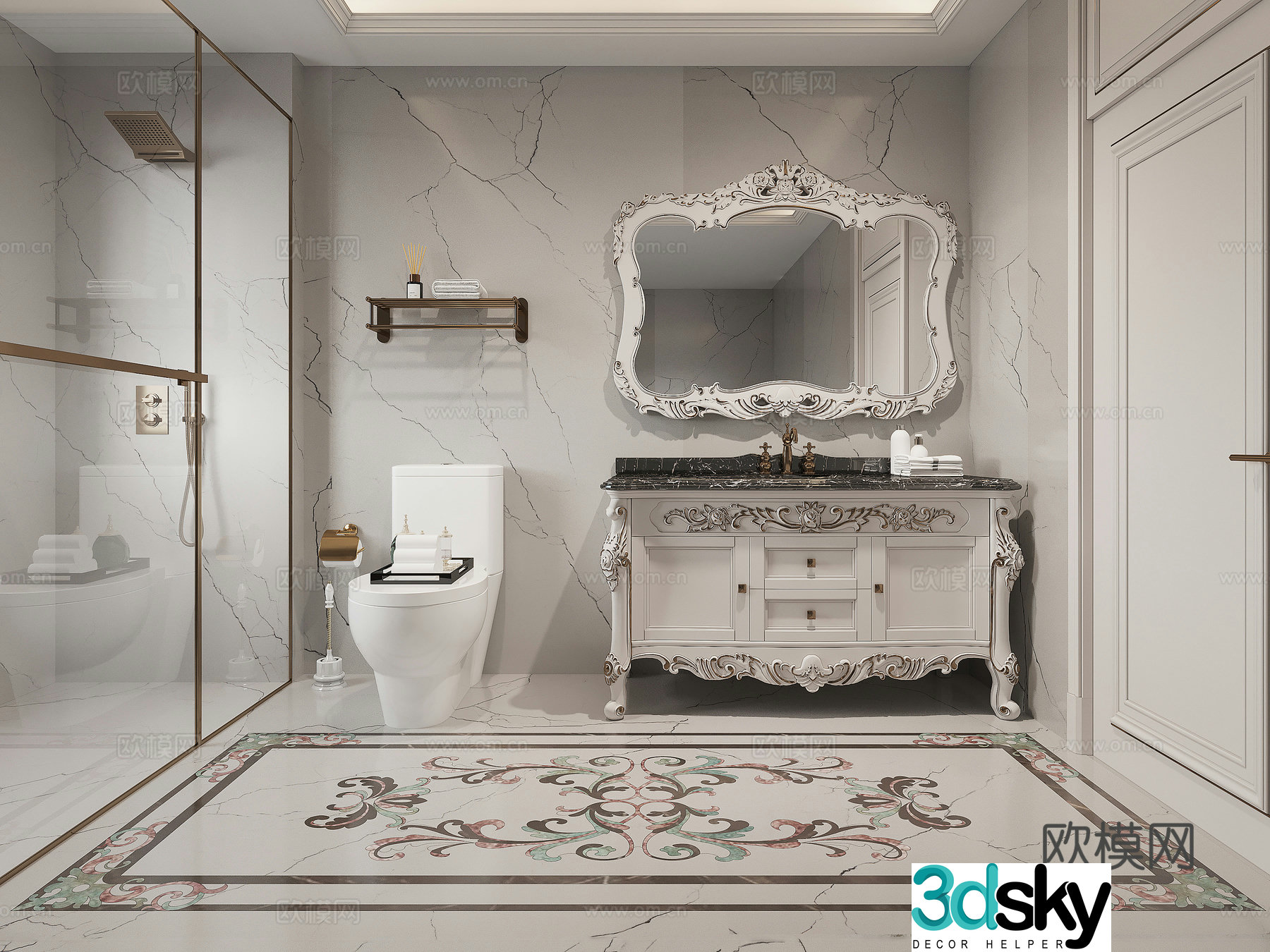 European bathroom 3D model