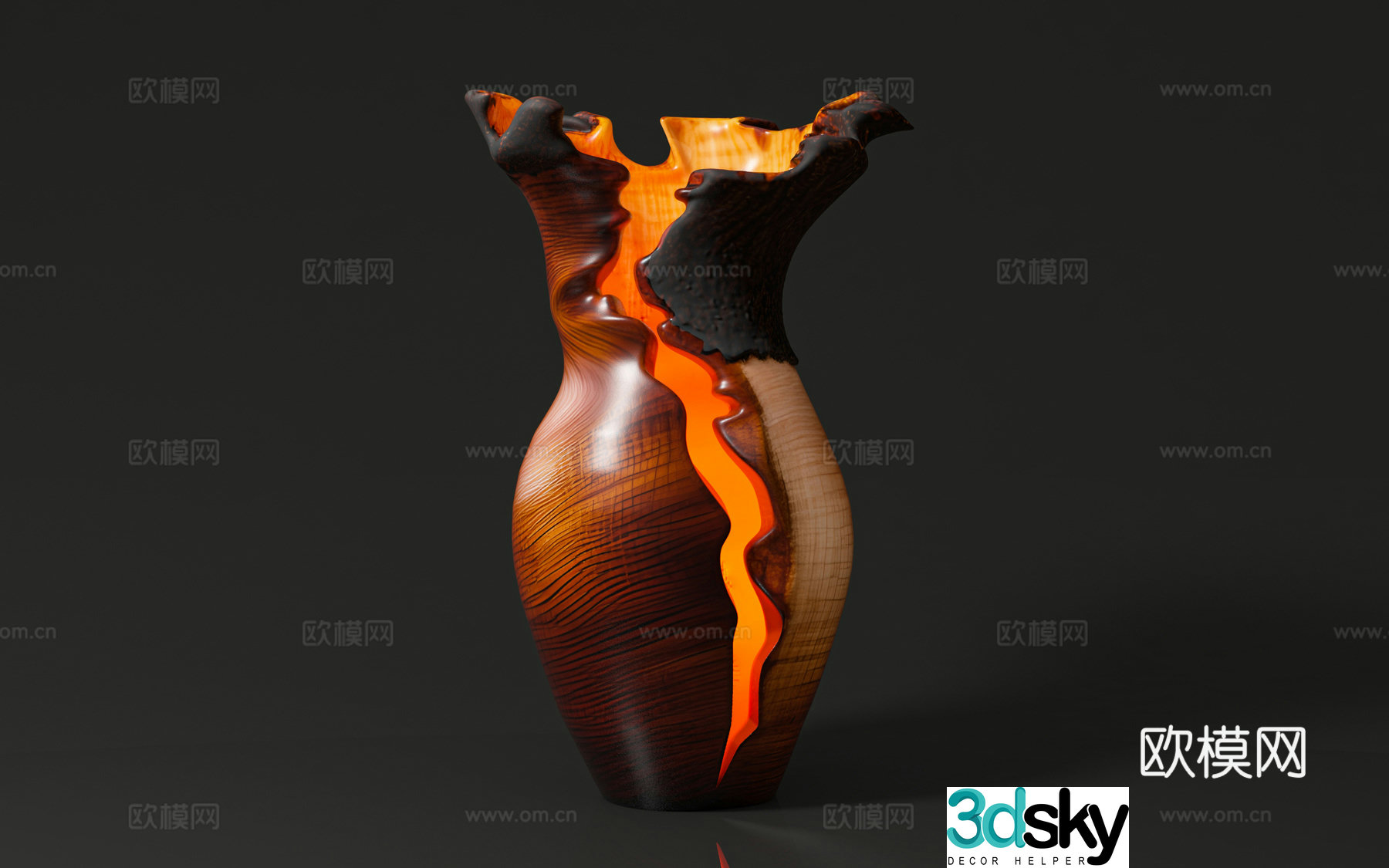 Art vase abstract lamps wood carving carving object ornaments decorative ornaments creative appliances 3d model