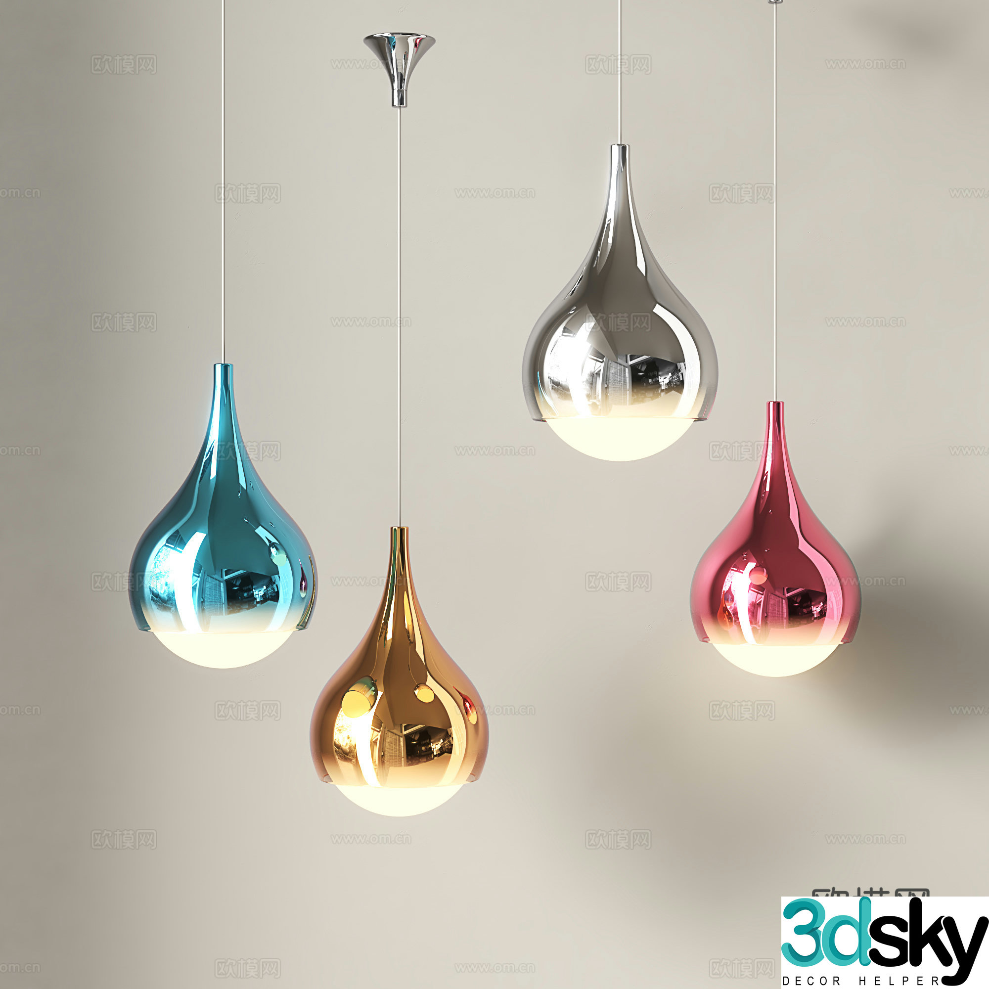 Modern small chandeliers glass bedside chandeliers minimalist small chandeliers light luxury restaurant chandeliers water drop chandeliers 3D model