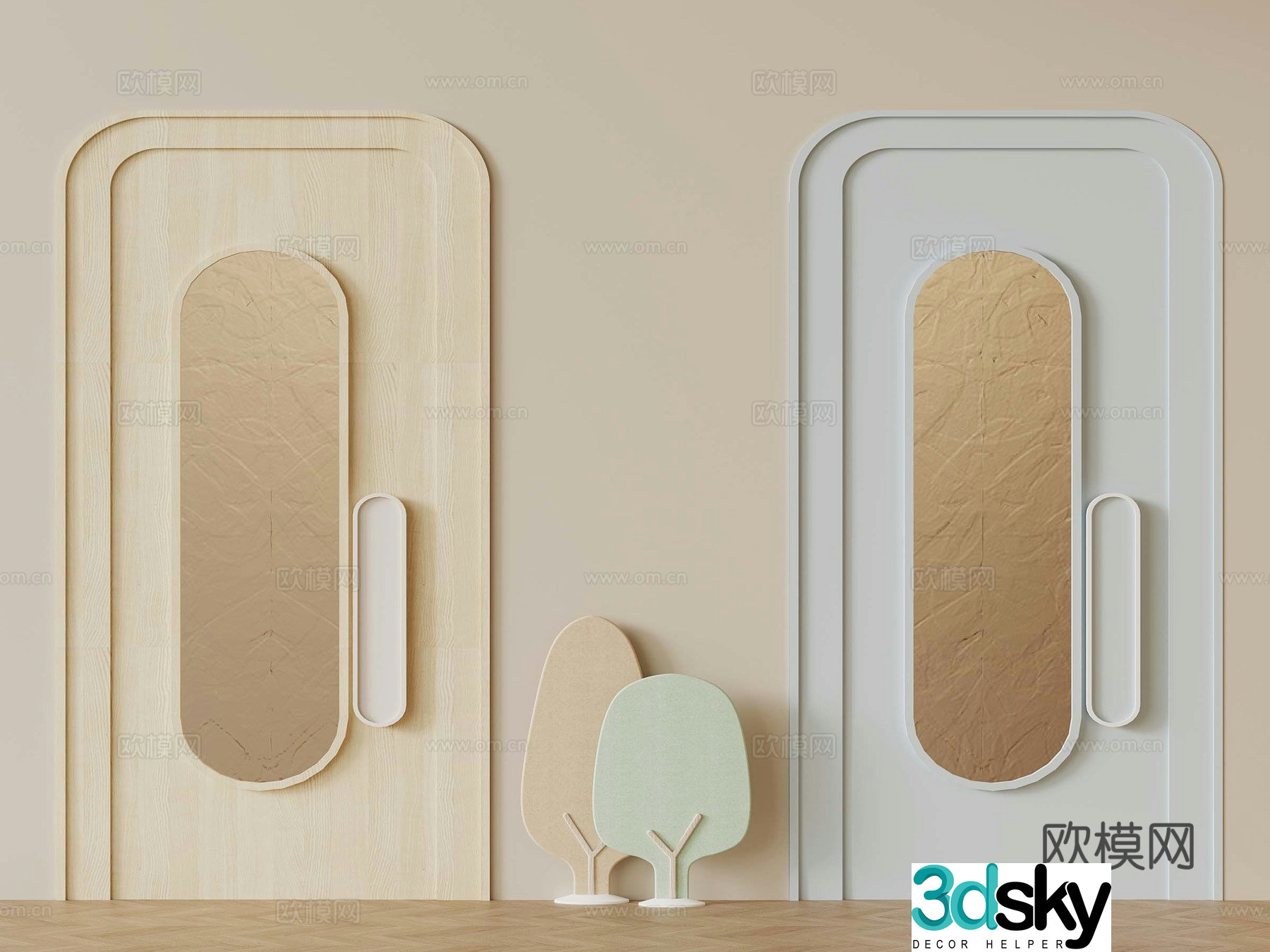 Modern children’s door kindergarten children’s space 3d model
