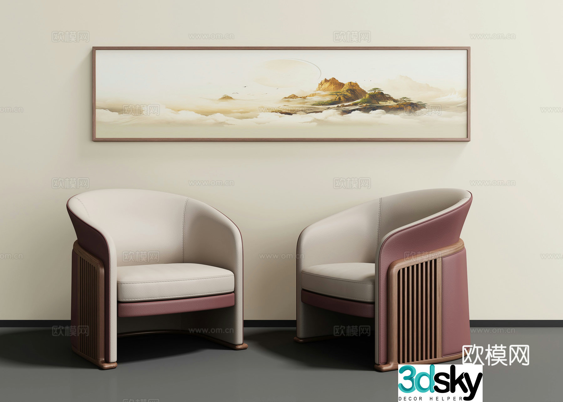 New Chinese casual chair 3D model