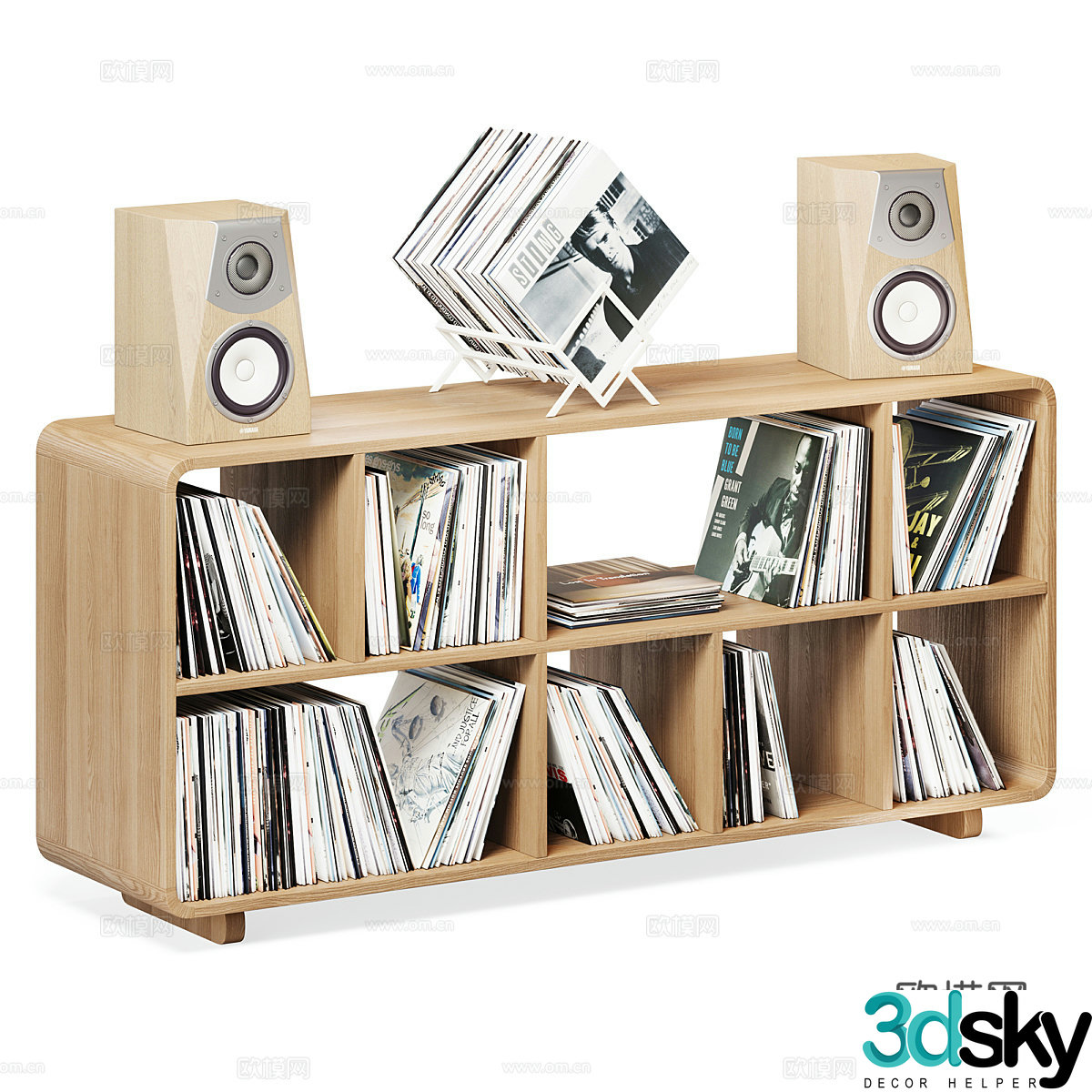 New Chinese style bookshelf side cabinet 3D model