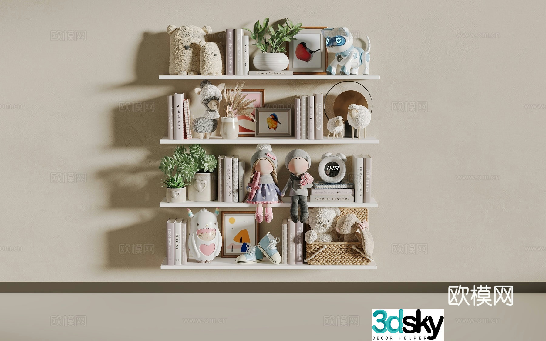 Children’s bookshelf 3d model
