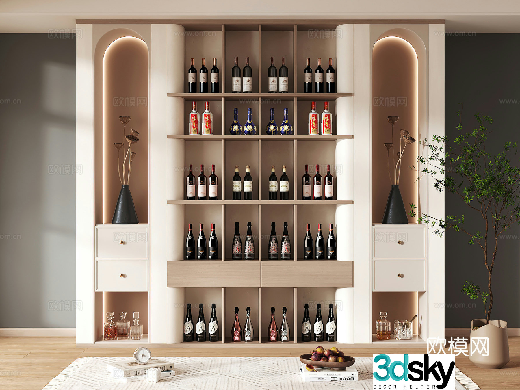 Wine cabinet design Wine cabinet red wine cabinet bar wine cabinet partition wine cabinet 3D model