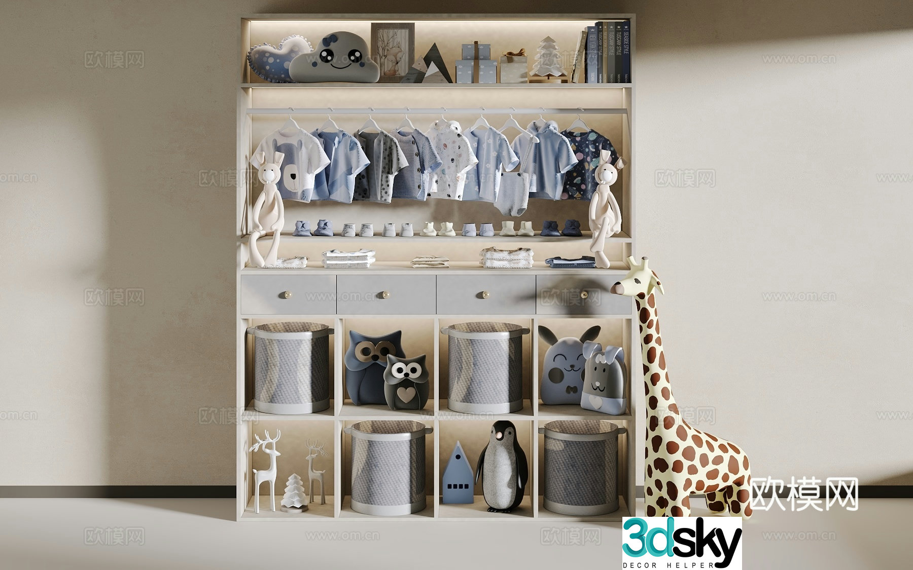 Children’s bookshelf toys 3d model