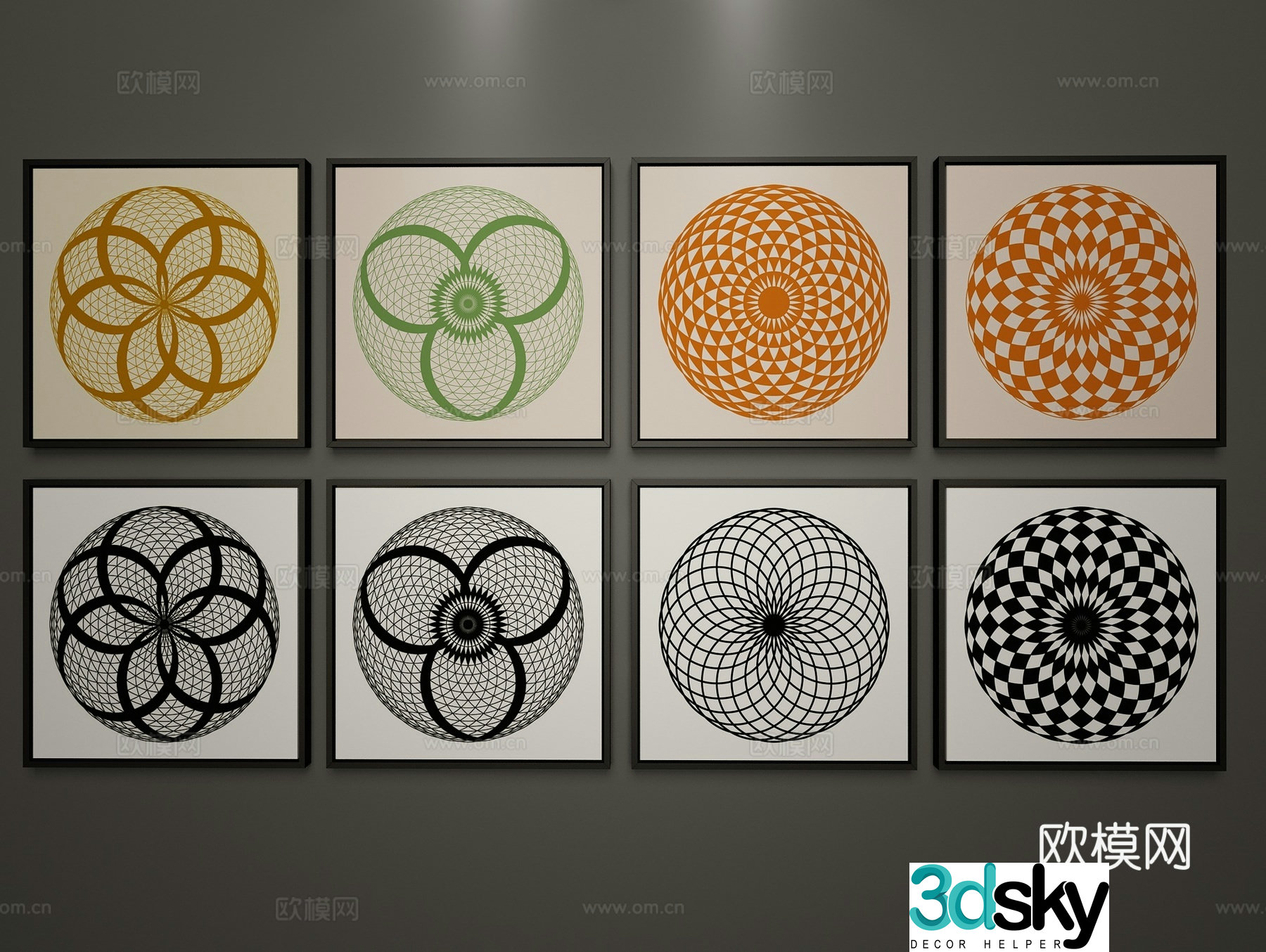 Modern minimalist decorative painting 3d model