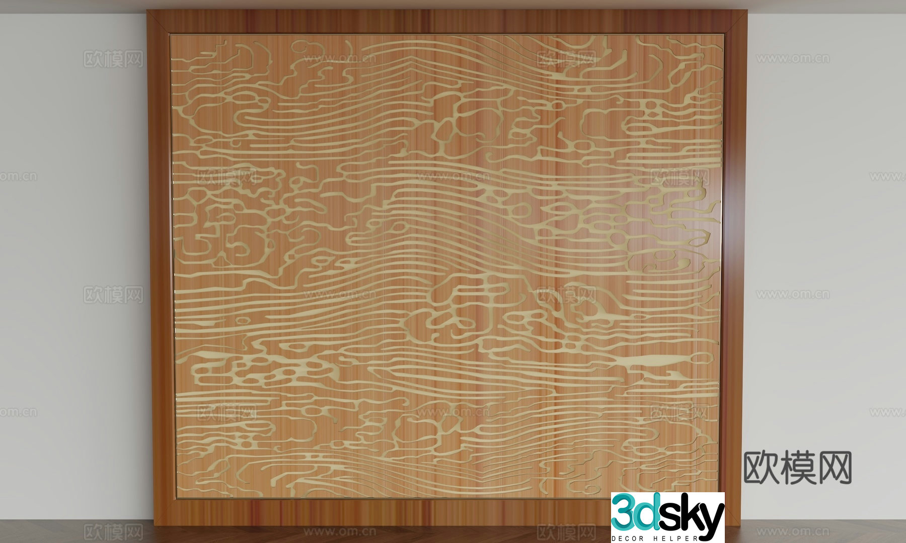 New Chinese background model wall 3D model