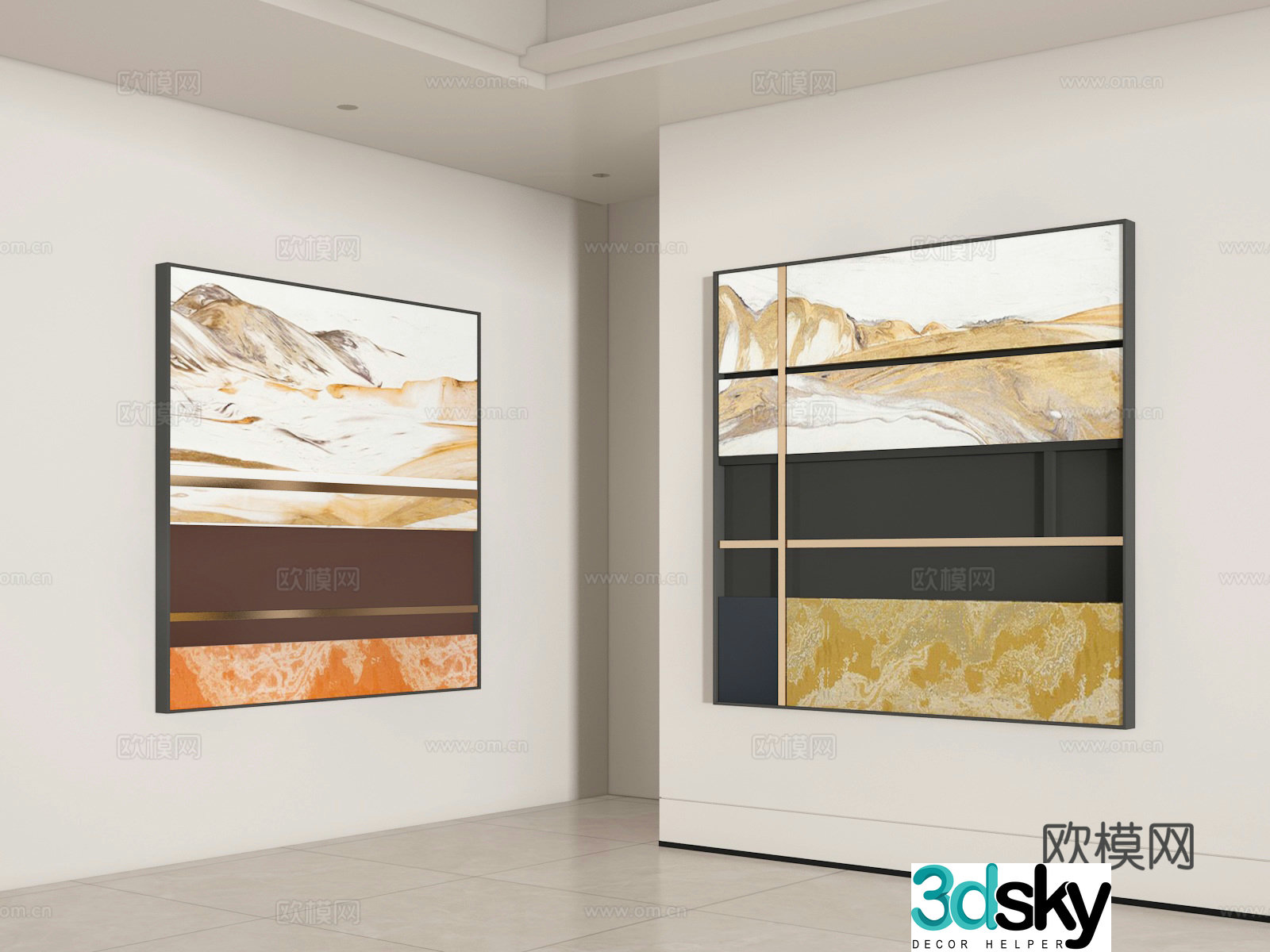3D model of hanging painting