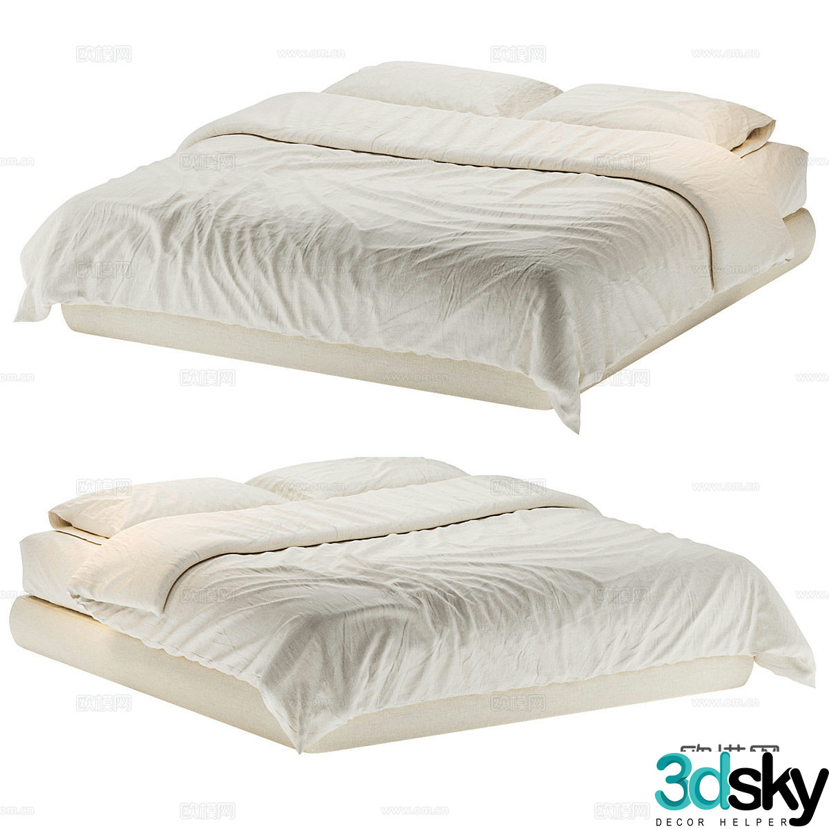 Double bed 3d model