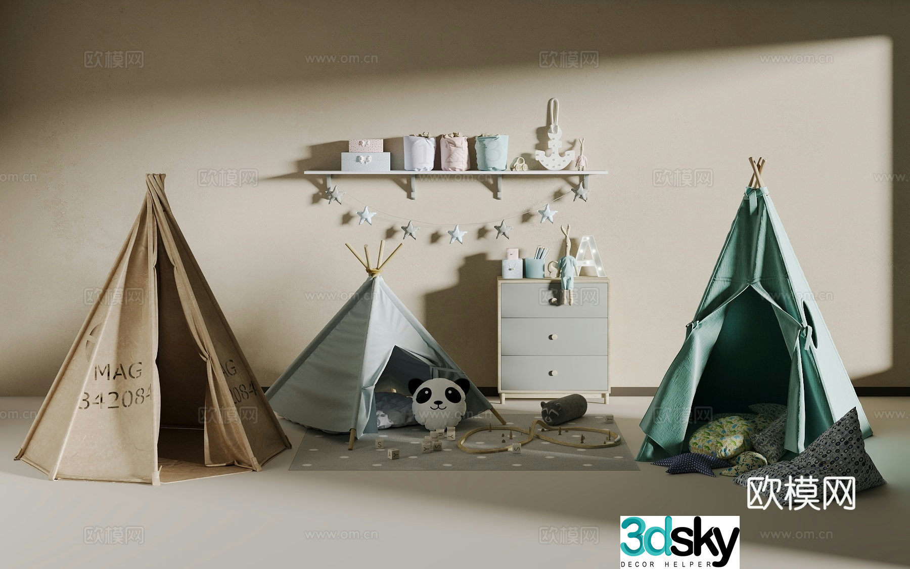 Children’s room tent 3d model