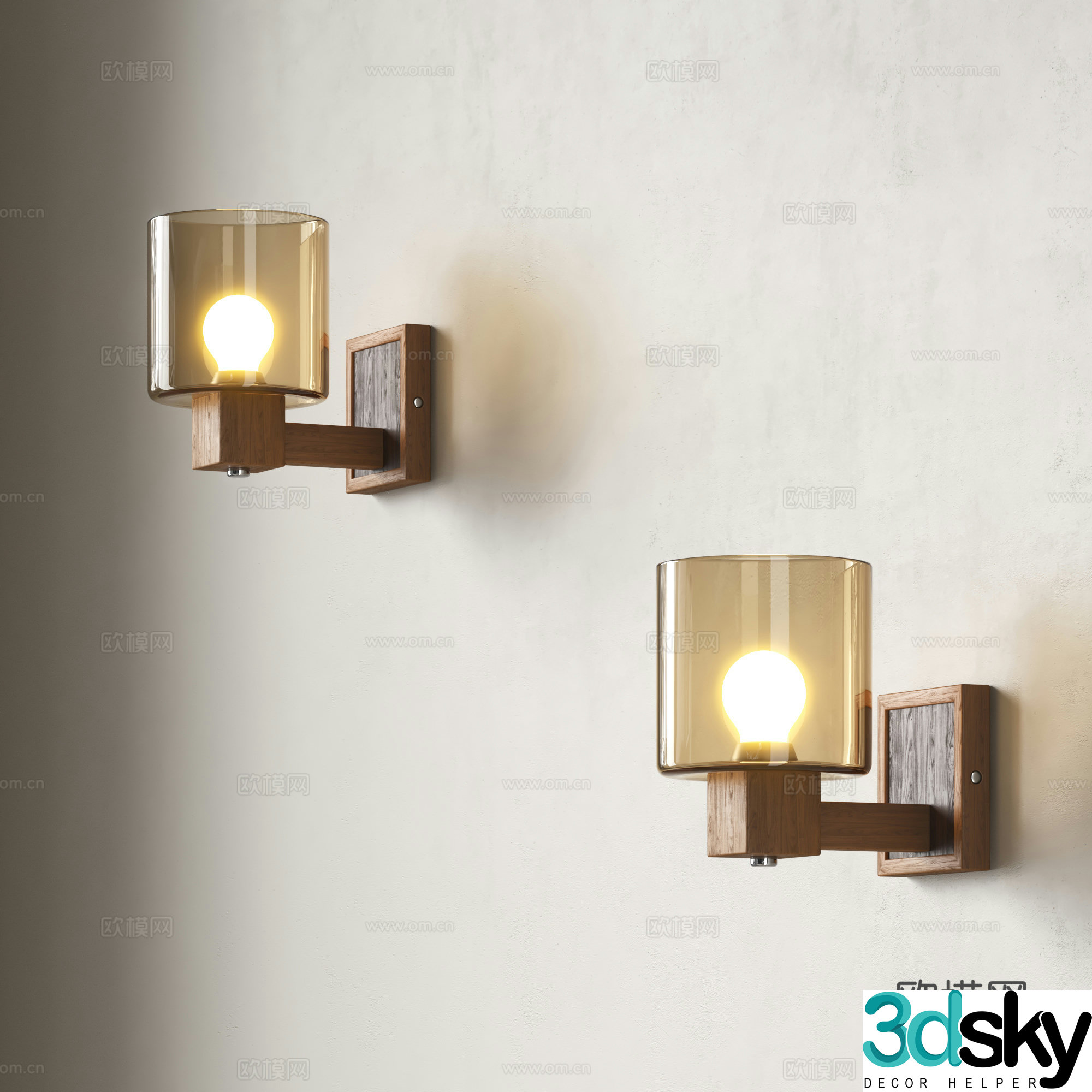 American wall lights minimalist mirror front wall lights Japanese aisle staircase wall lights retro bedside wall lights homestay 3D model