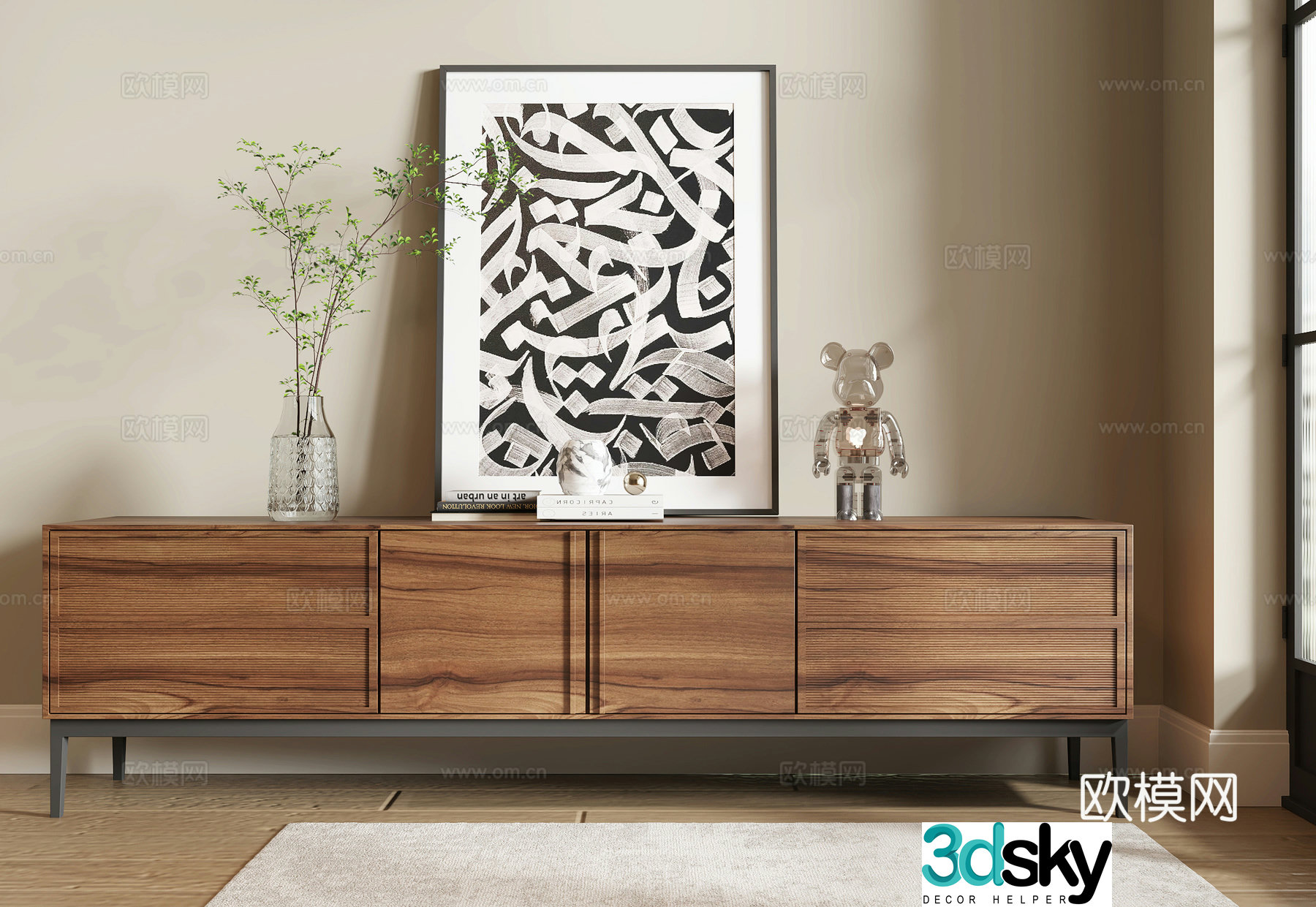 Middle-aged TV cabinet 3D model