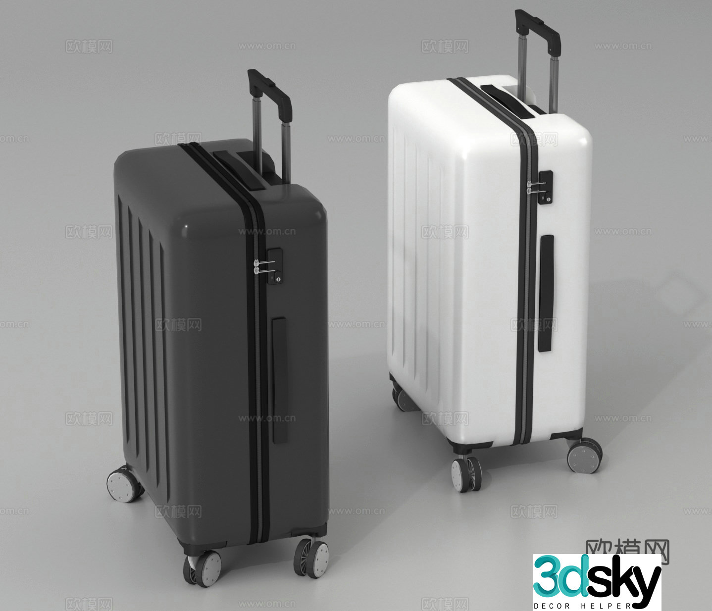 Travel Box Luggage Trolley Box 3D Model