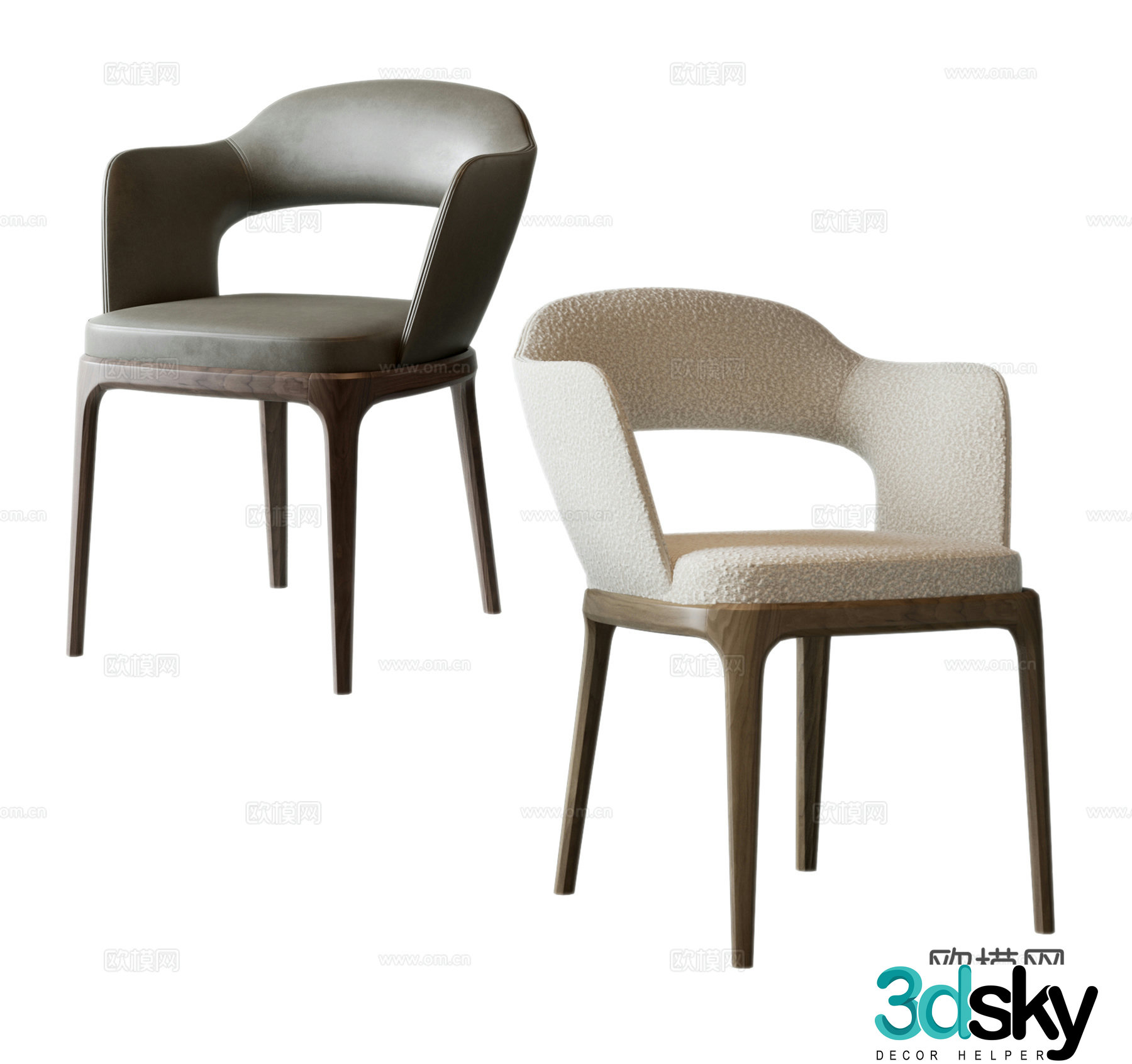 Modern dining chair Fabric chair Leather chair Italian dining chair Book chair 3d model