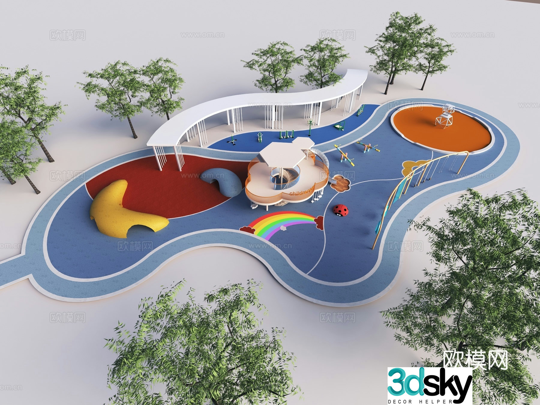 Modern children’s activity venues Children’s play facilities No power facilities Slide 3D model