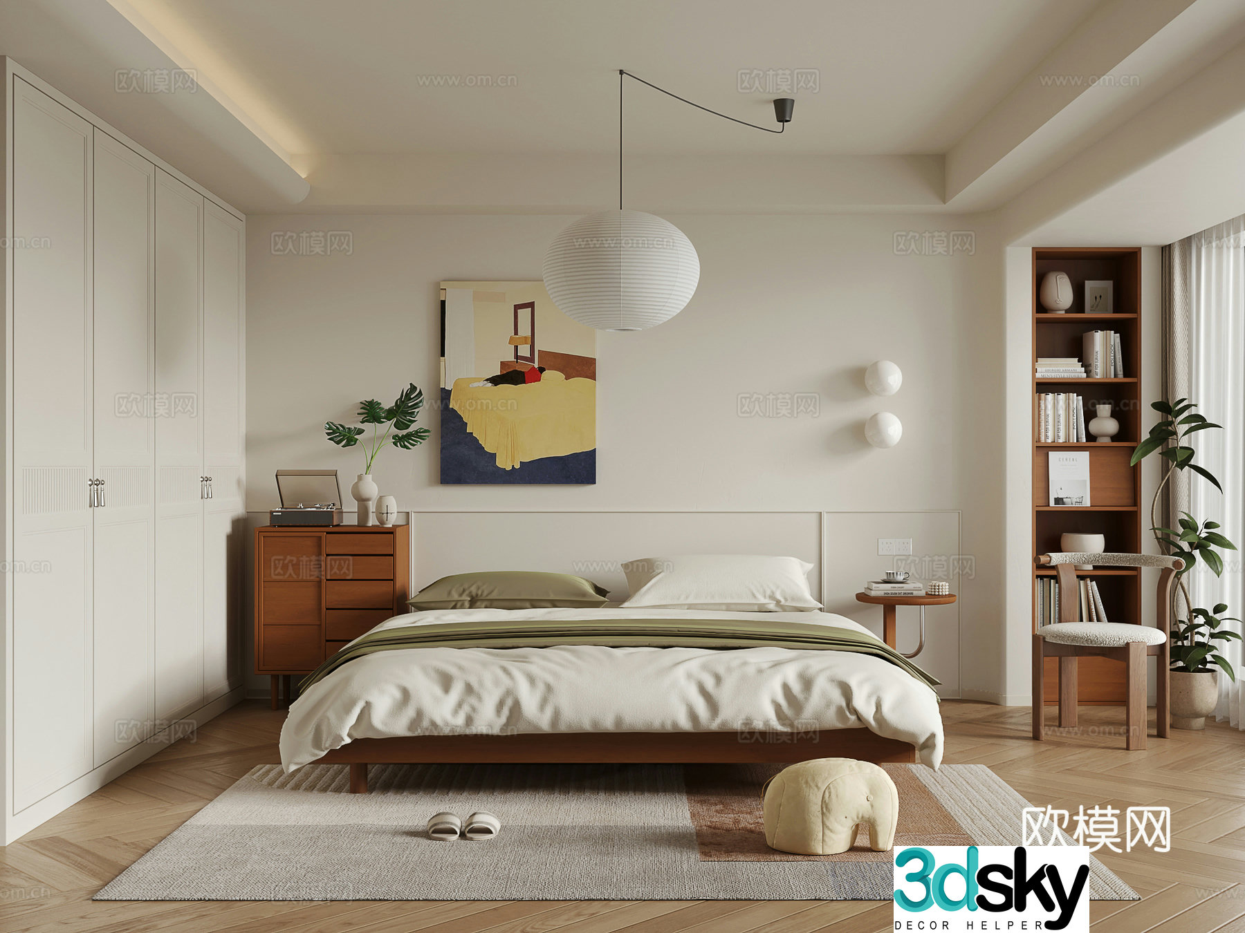 Modern Bauhaus bedroom 3d model