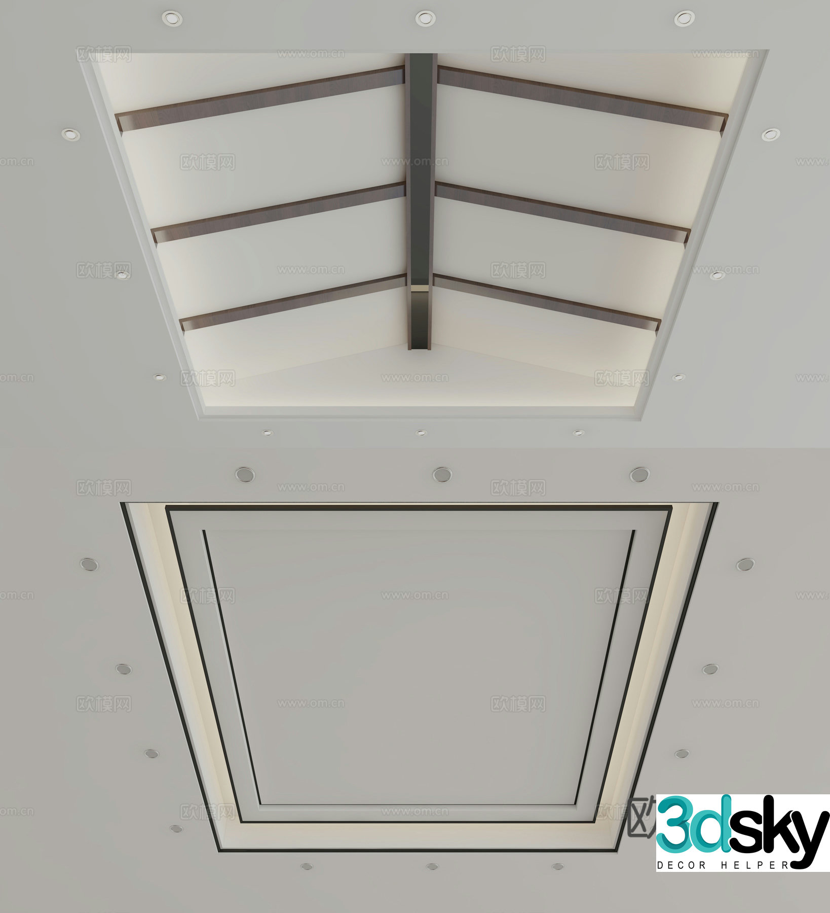 New Chinese style ceiling 3D model