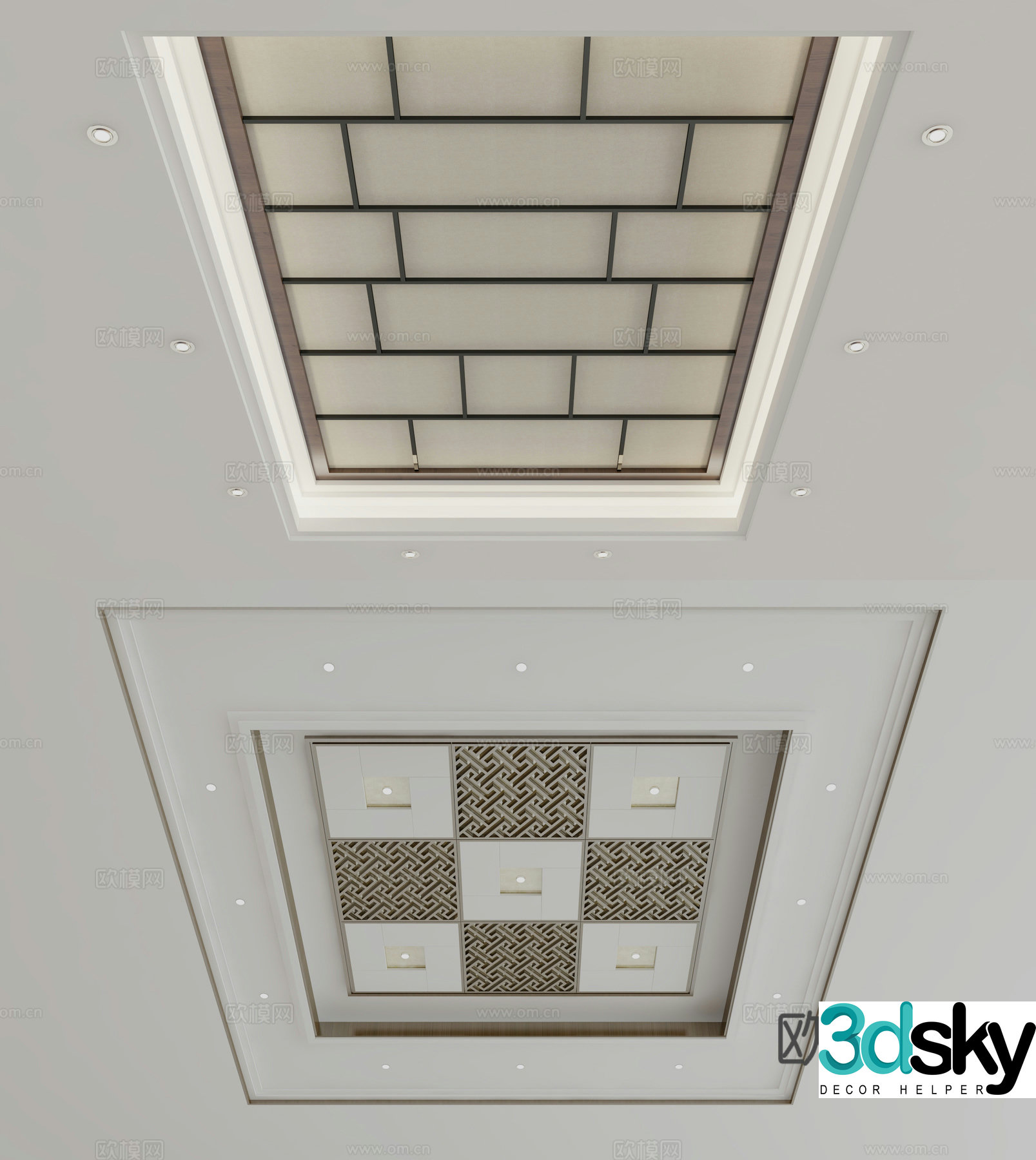 New Chinese style ceiling 3D model