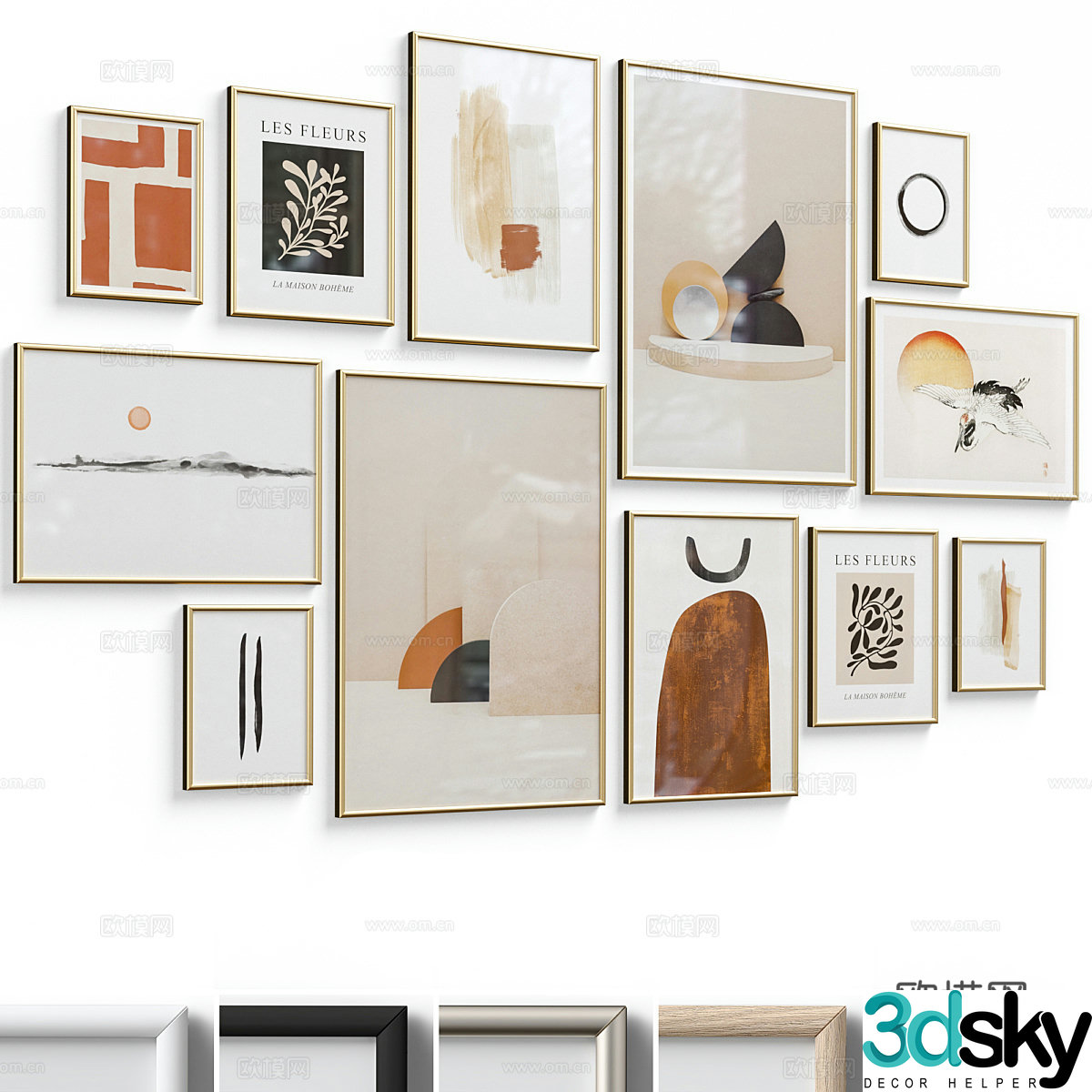 New Chinese Japanese style decorative painting 3D model