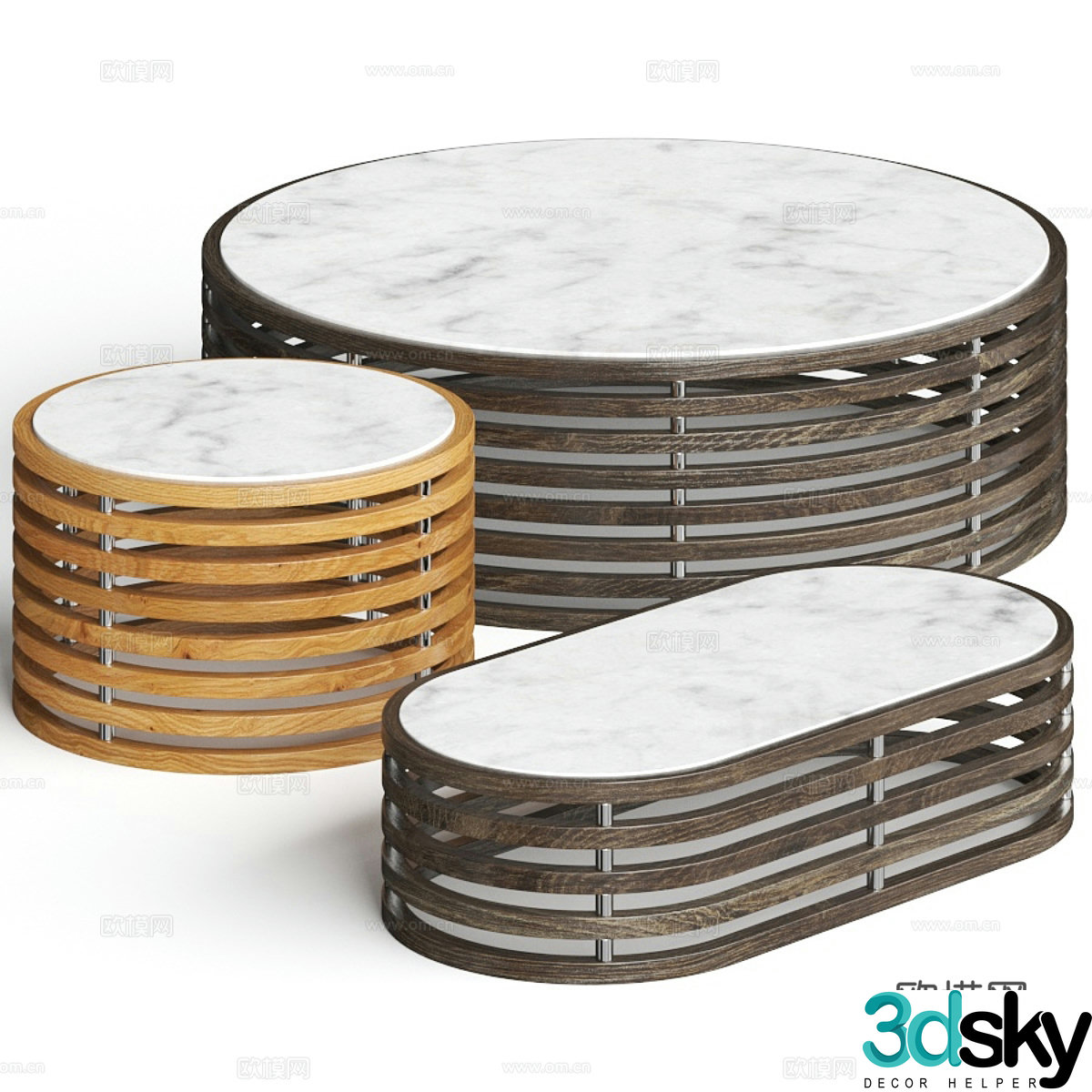 Modern Italian round coffee table 3D model