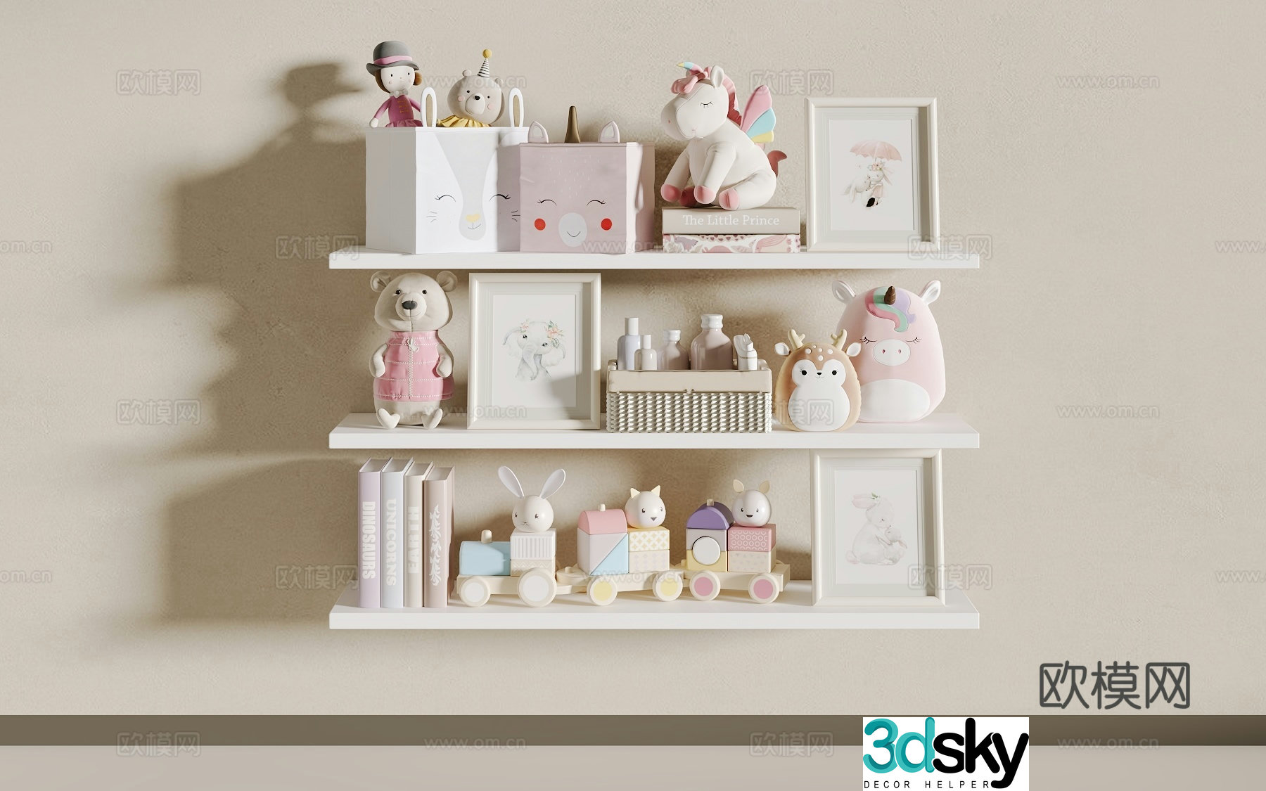 Children’s bookshelf 3d model