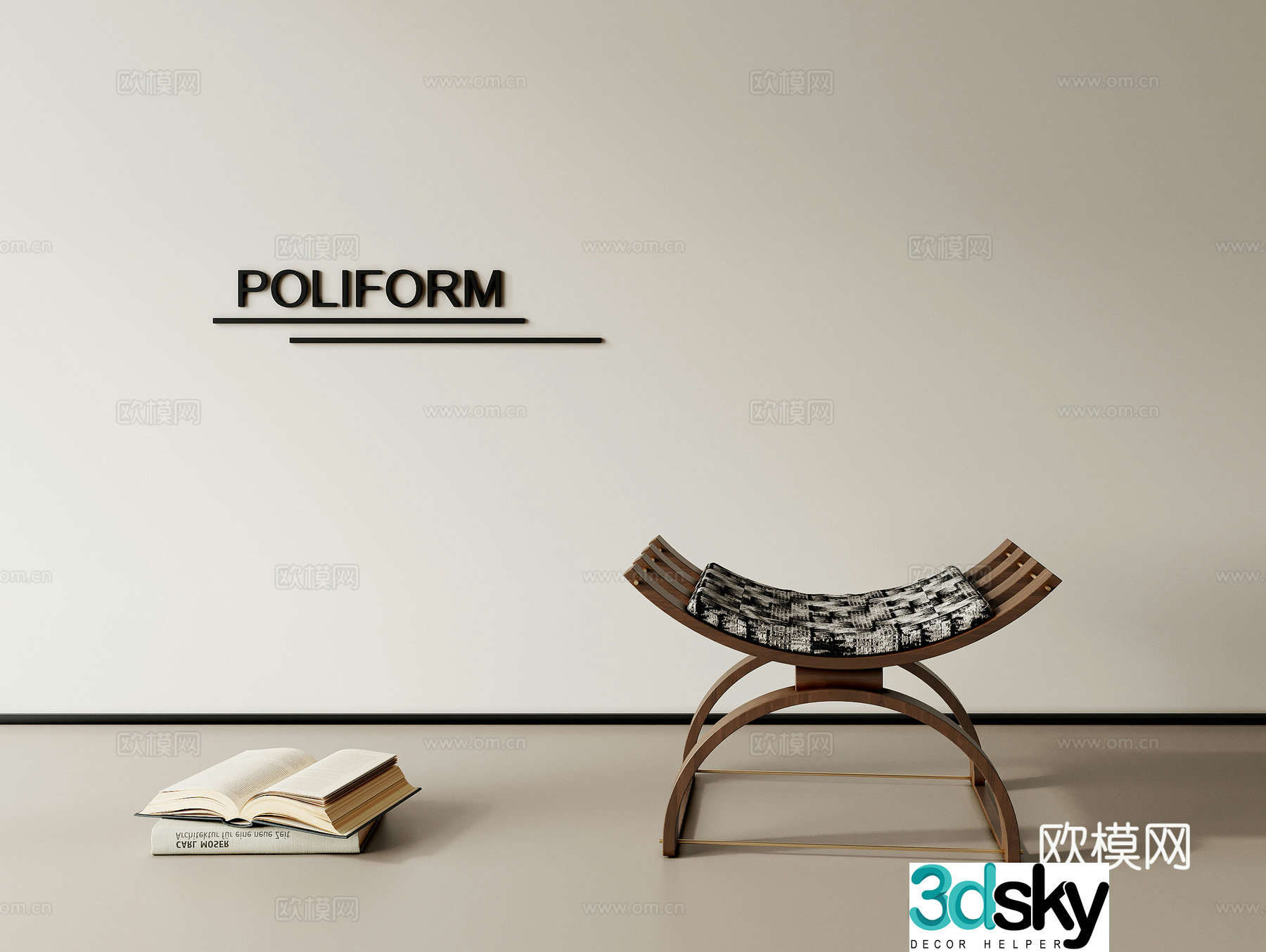 Low stool 3d model