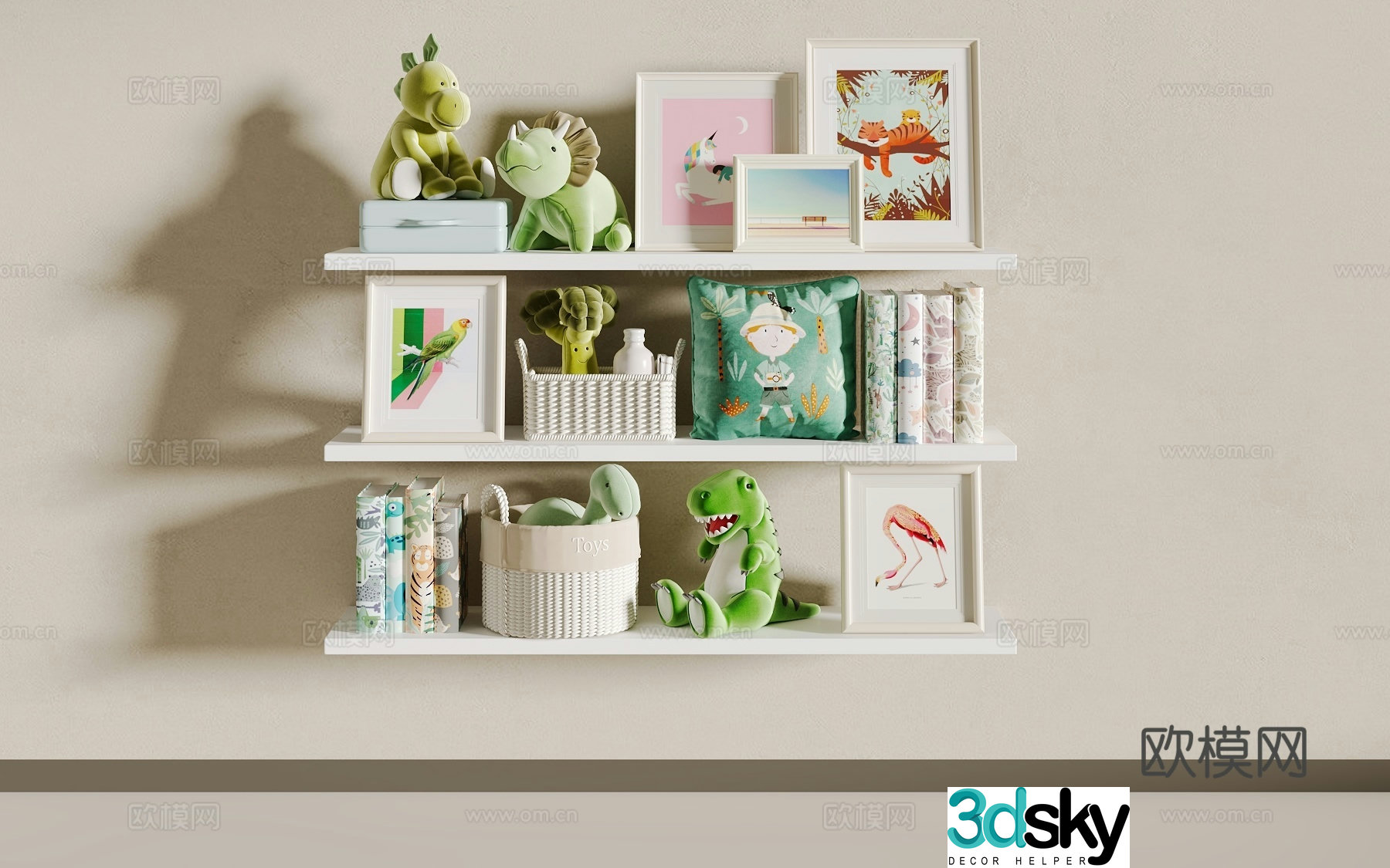 Children’s bookshelf toys 3d model