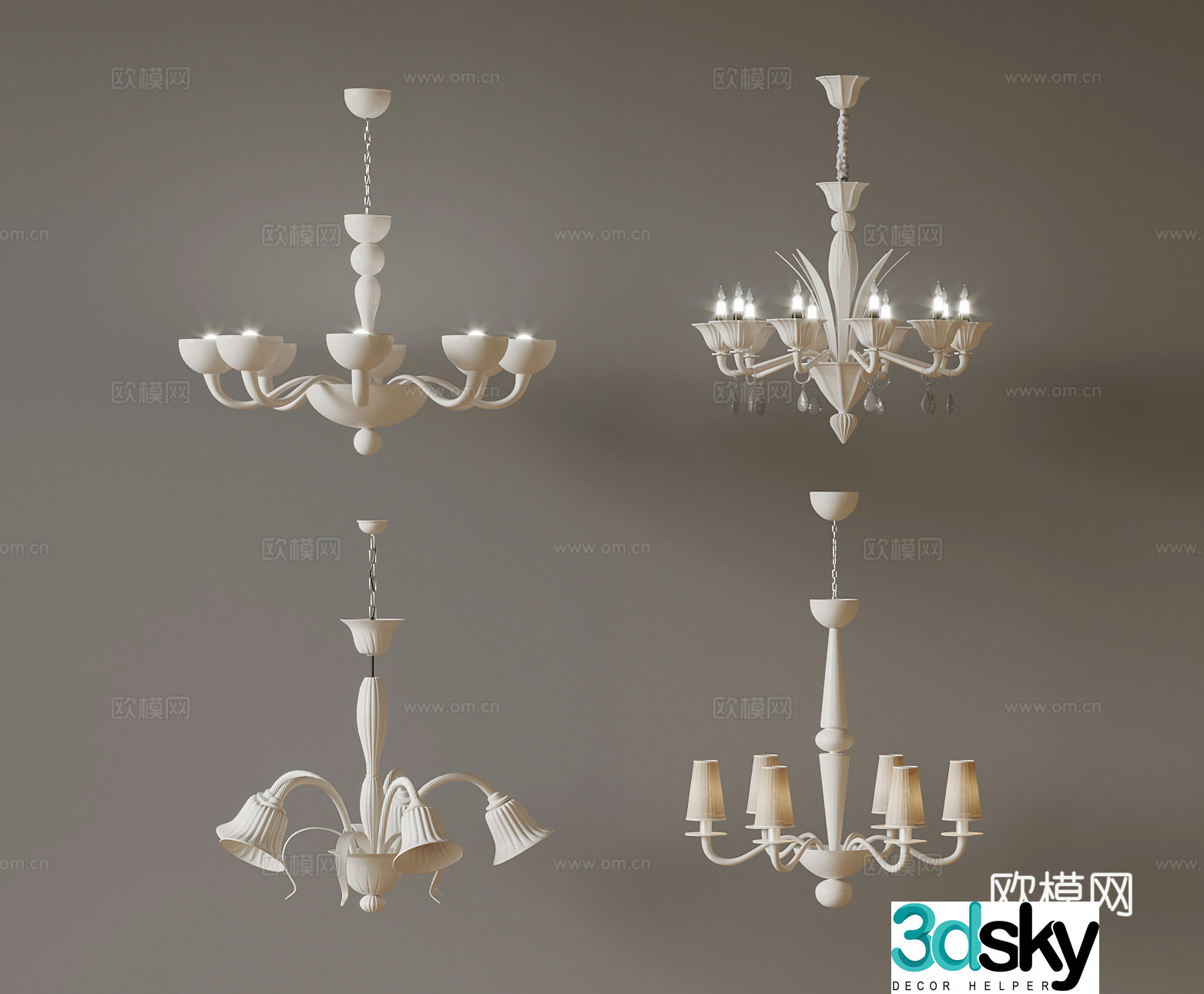 French chandeliers 3d model