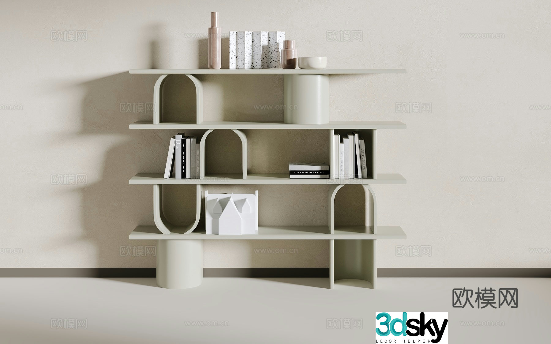 Simple bookshelf 3D model