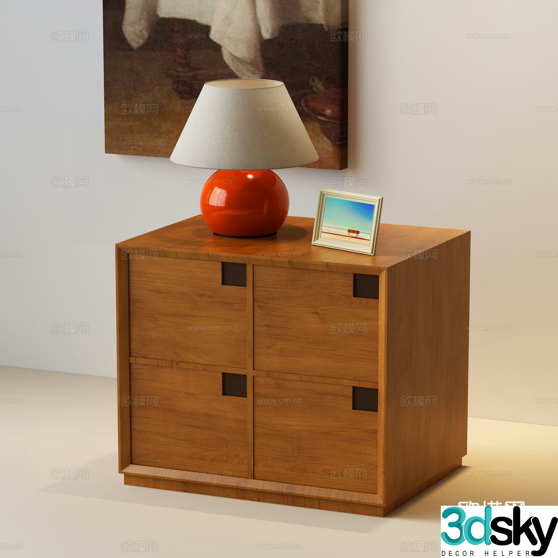 Modern bedside table Modern medieval bedside table Medium style bedside table Side cabinet 3D model