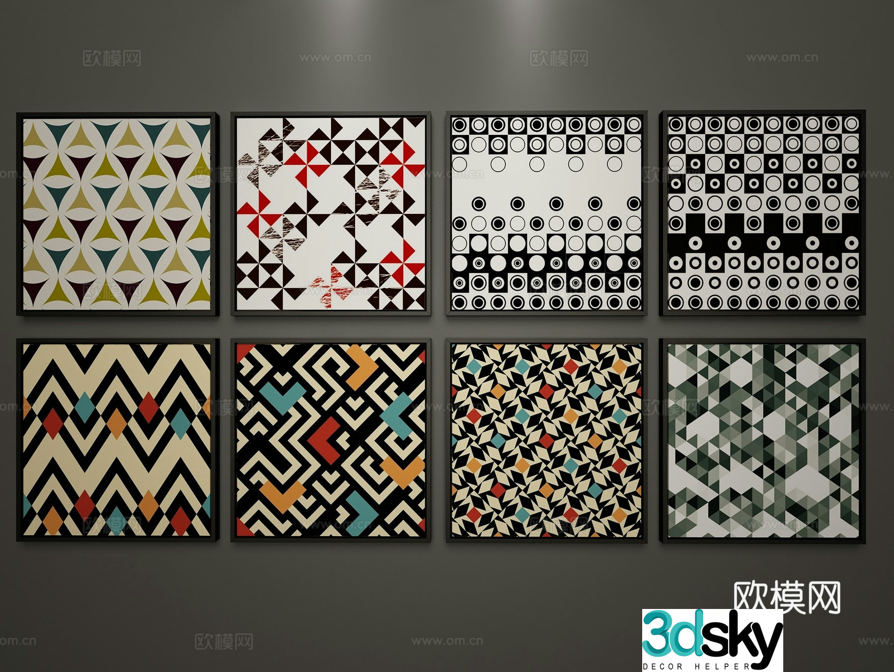 Modern minimalist decorative painting 3d model