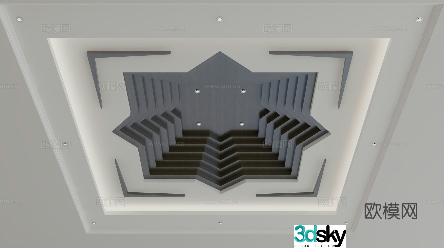 New Chinese style ceiling 3D model