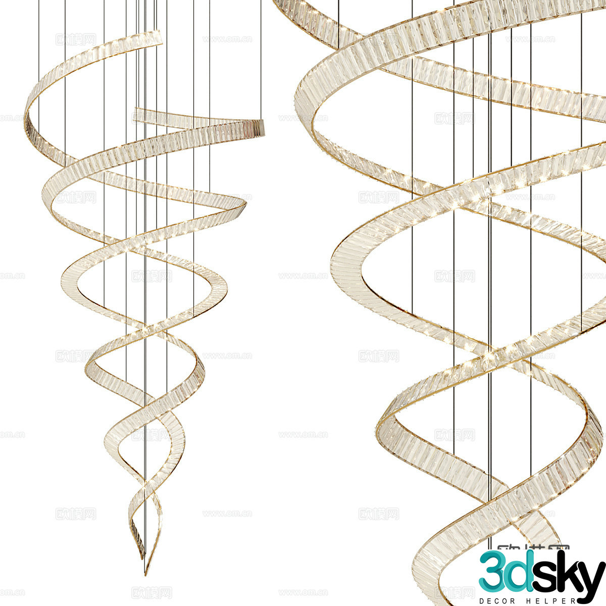 Modern light luxury craft chandeliers 3D model