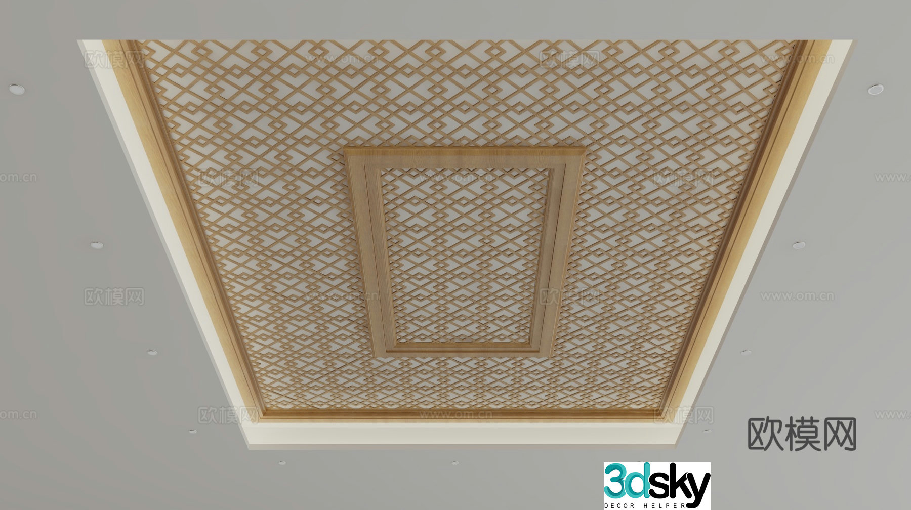 New Chinese style ceiling 3D model