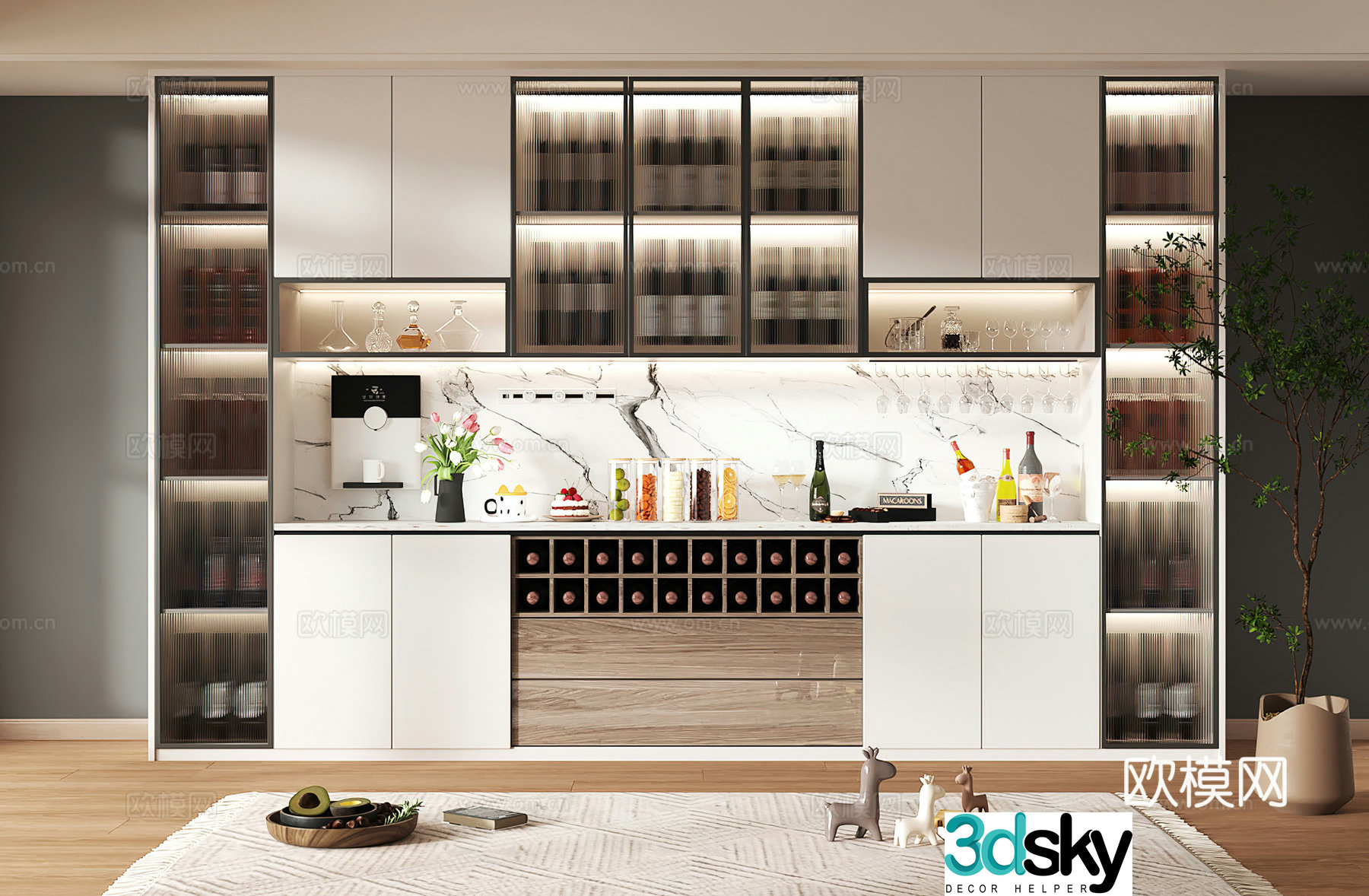 Wine cabinet design Wine cabinet red wine cabinet bar wine cabinet partition wine cabinet 3D model