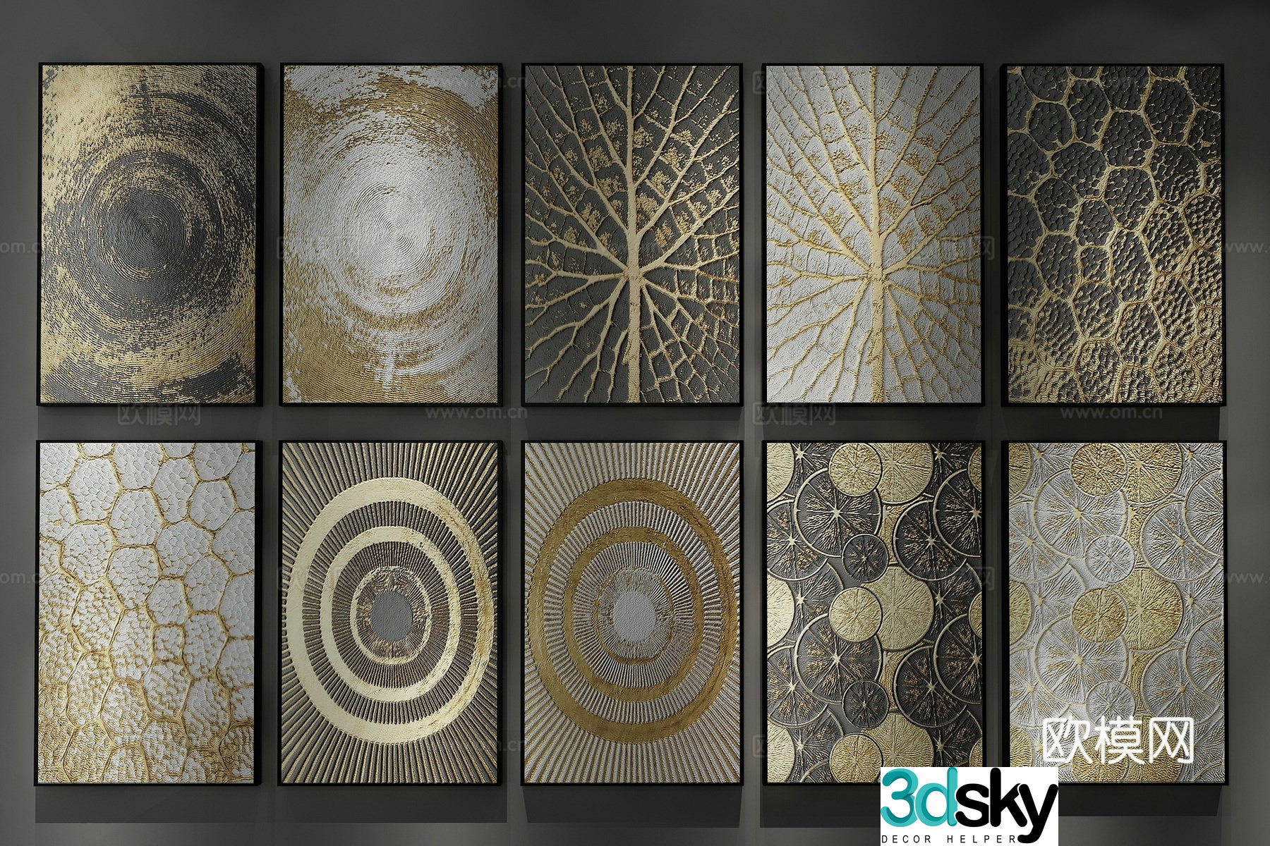 Modern minimalist decorative painting 3d model