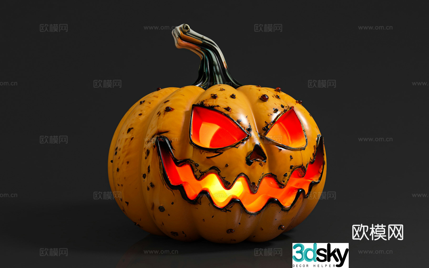 Halloween pumpkin lantern evil pumpkin beauty props art installation cartoon style cartoon 3d model