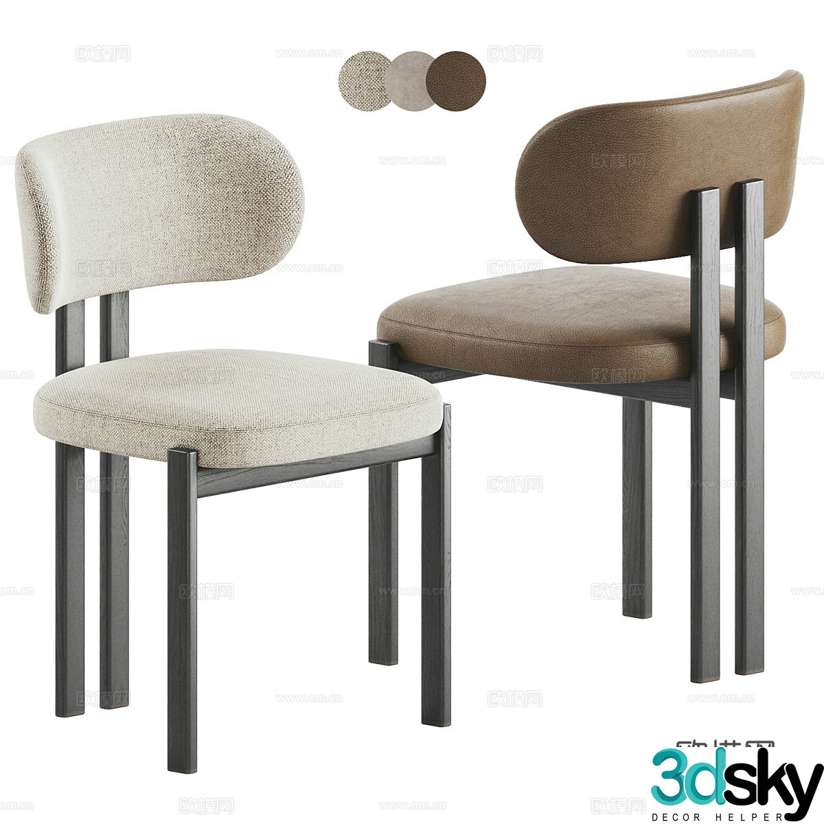 Modern Italian dining chair 3d model