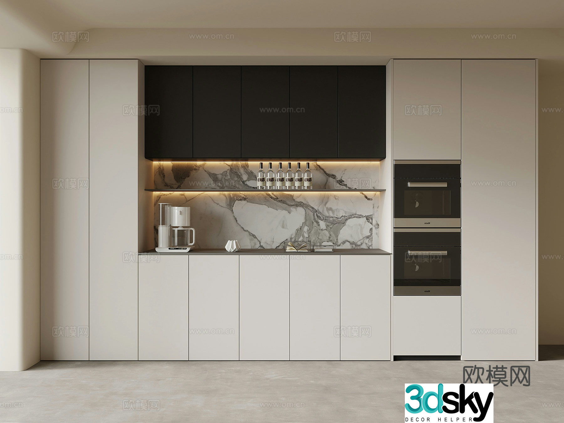 Wine cabinet Modern simple wine cabinet Side cabinet 3D model