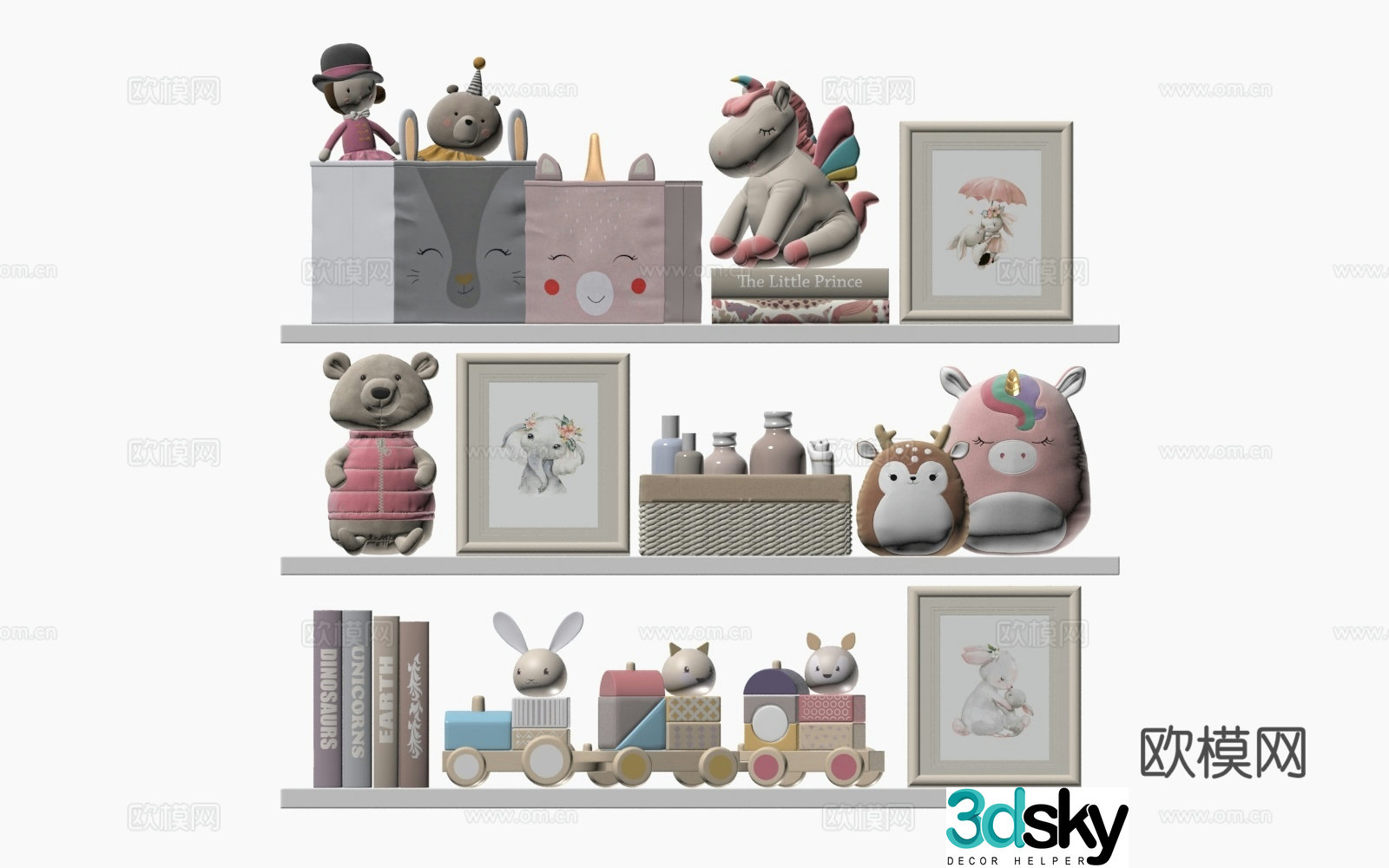 Children’s bookshelf 3d model