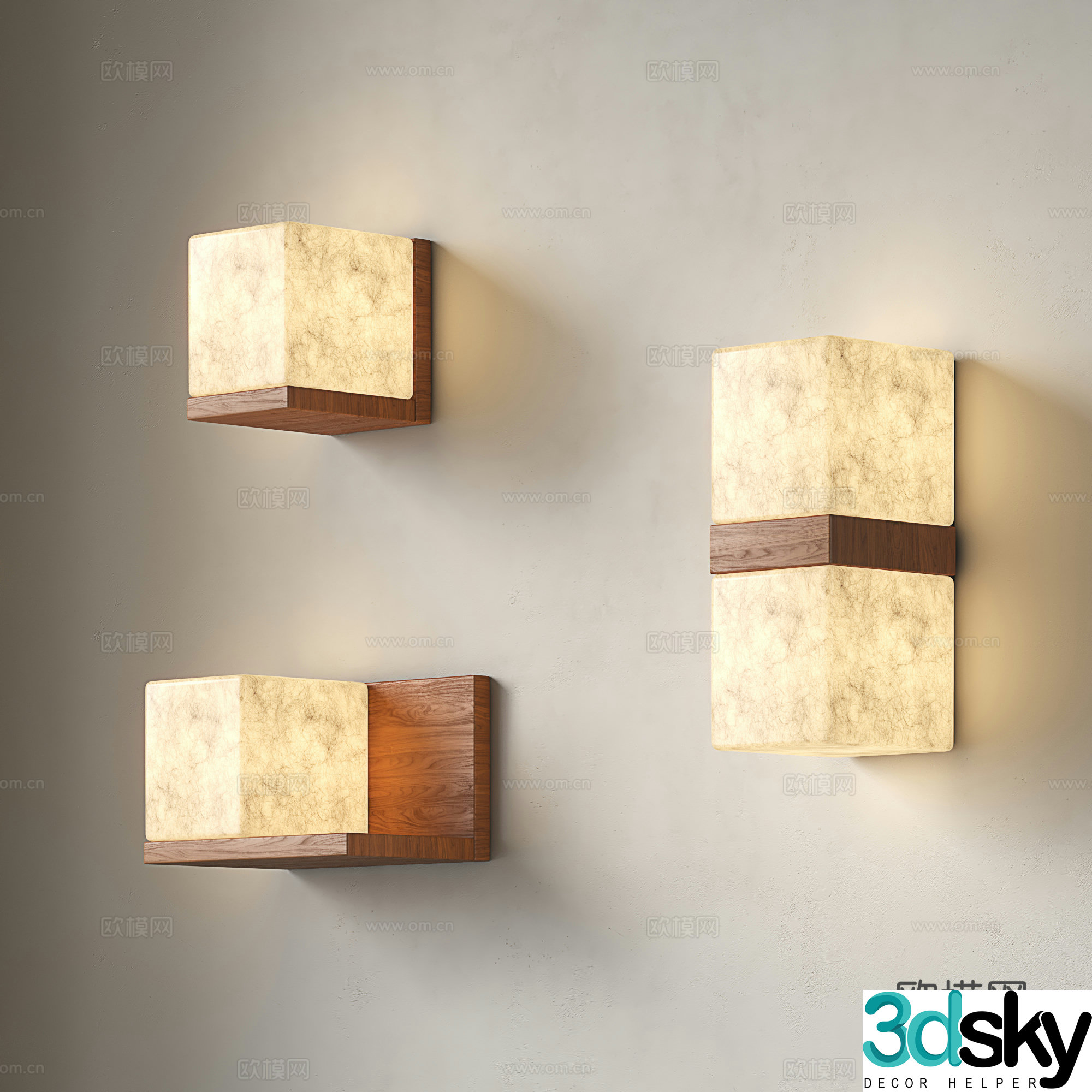 American wall lights minimalist mirror front wall lights Japanese aisle staircase wall lights retro bedside wall lights homestay 3D model