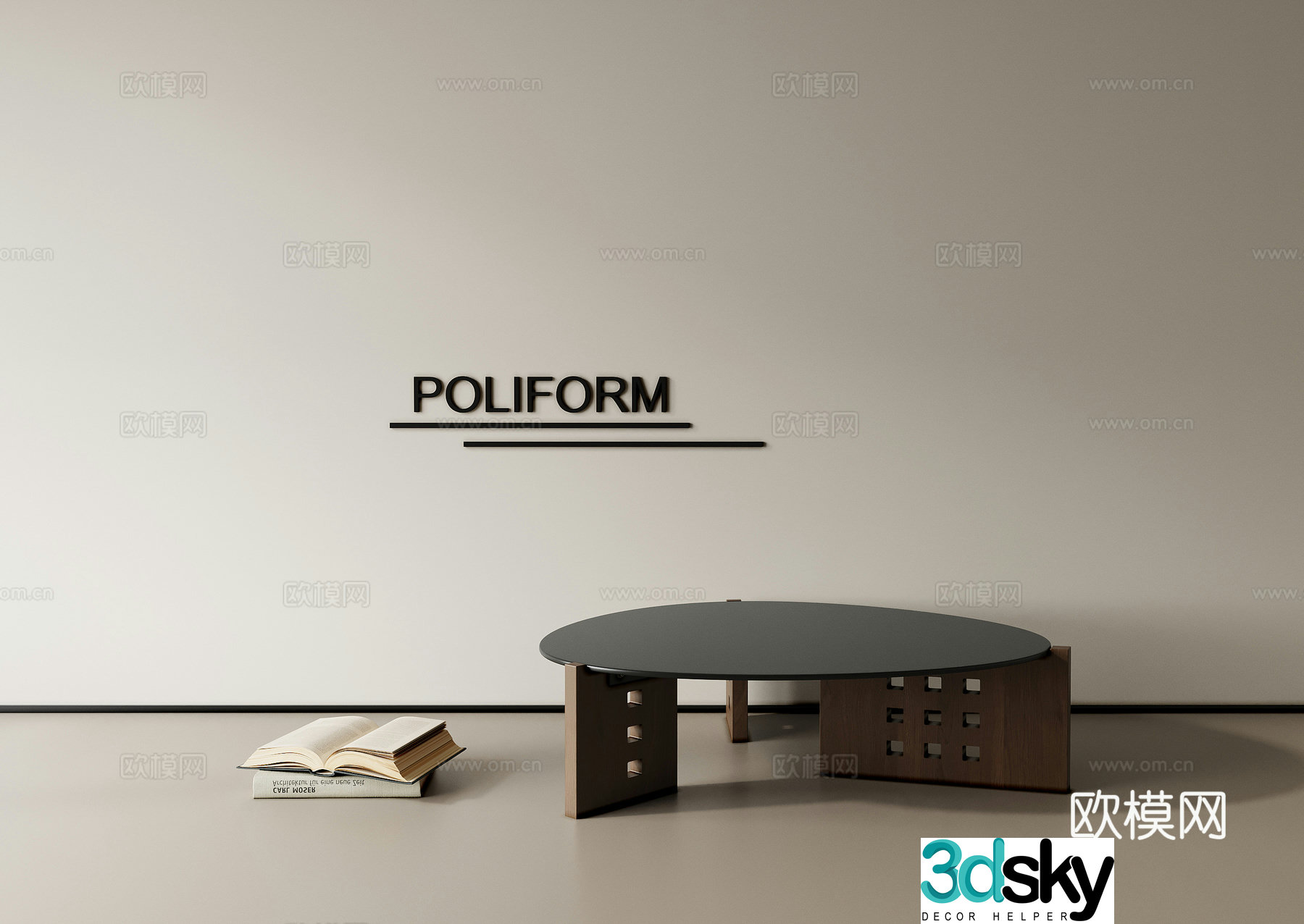 French medieval coffee table 3D model