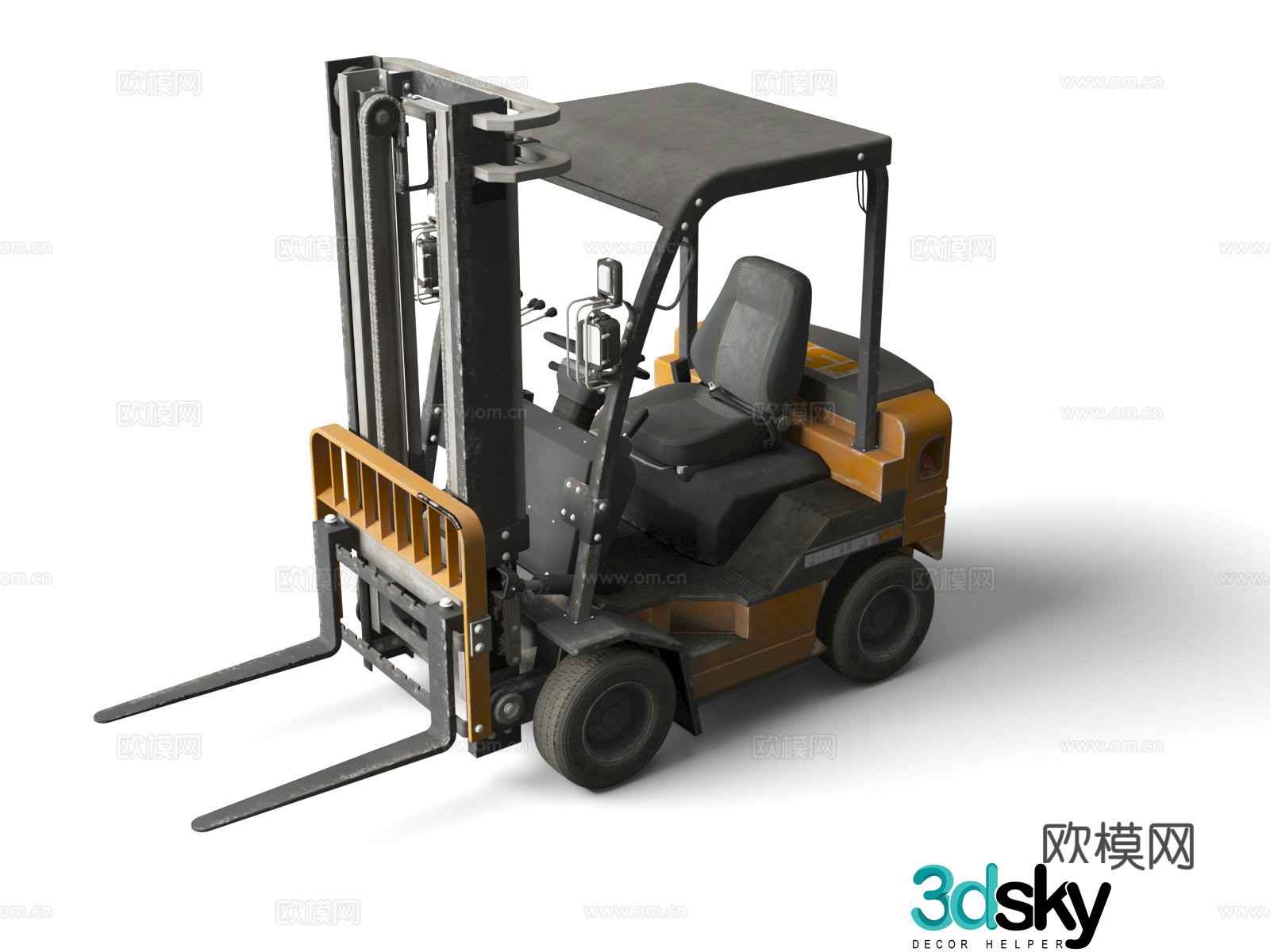Modern engineering vehicle construction heavy machinery vehicle excavator road roller forklift excavator forklift 3d model