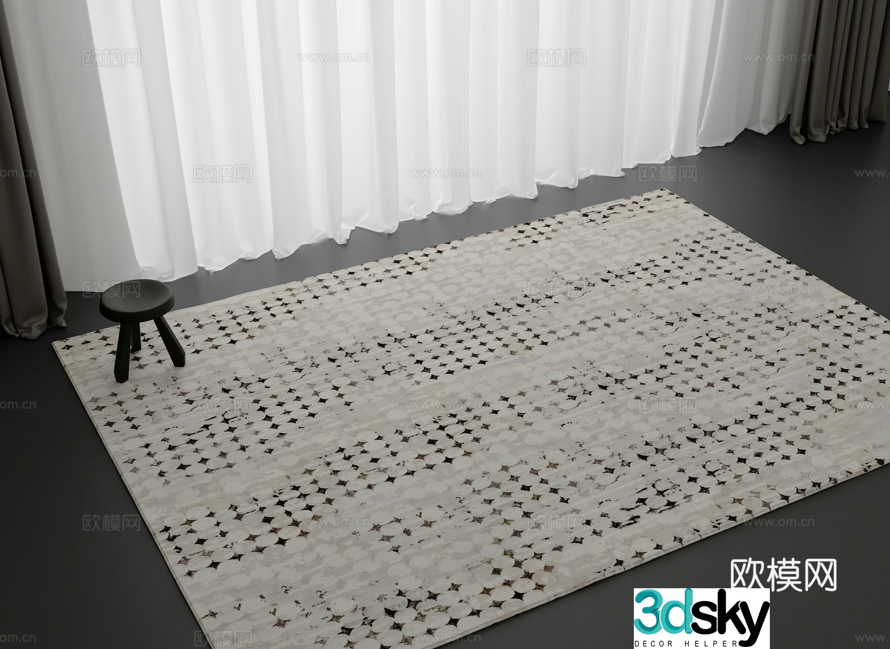 Italian light luxury carpet 3D model
