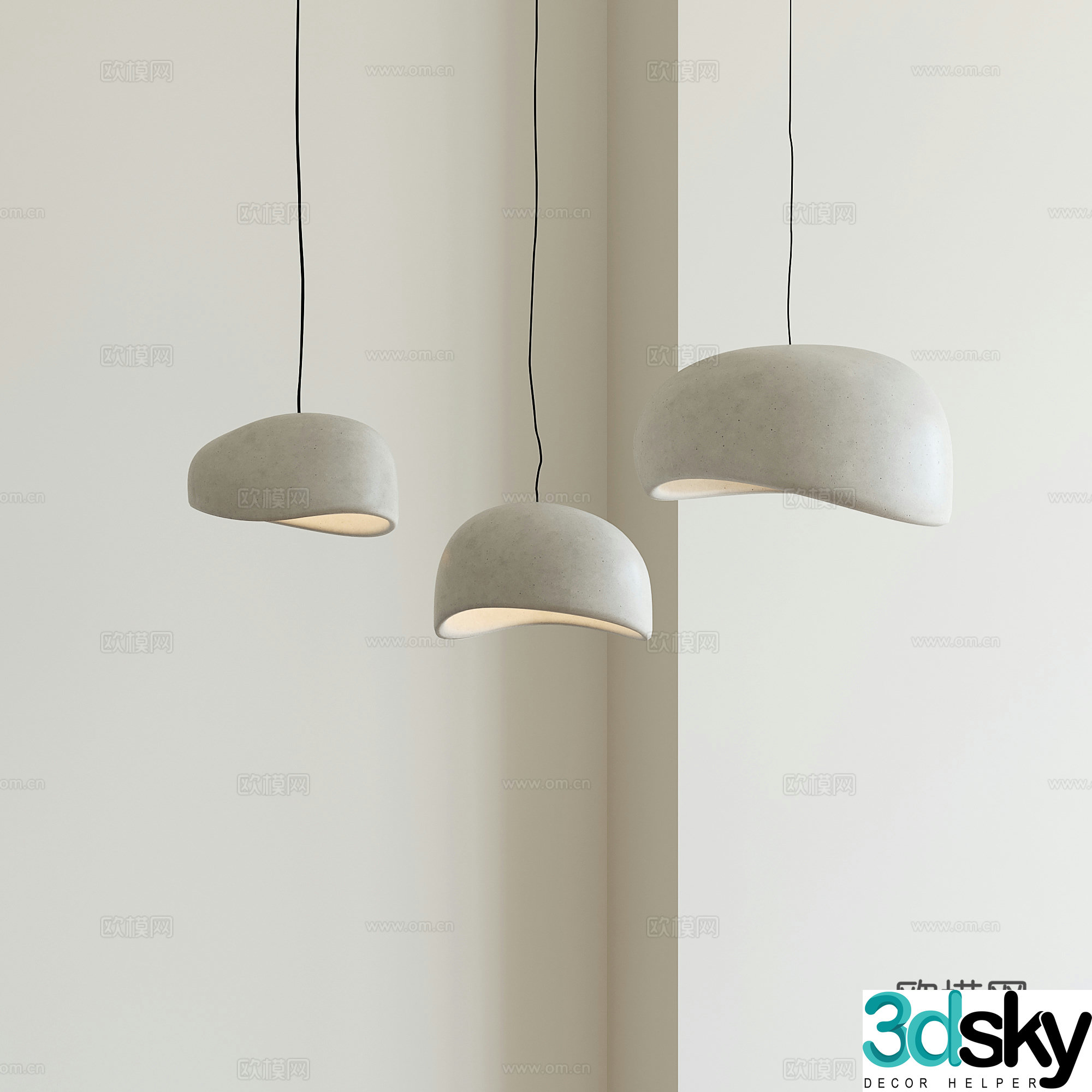 Wasabi Feng Cement Chandelier 3D Model