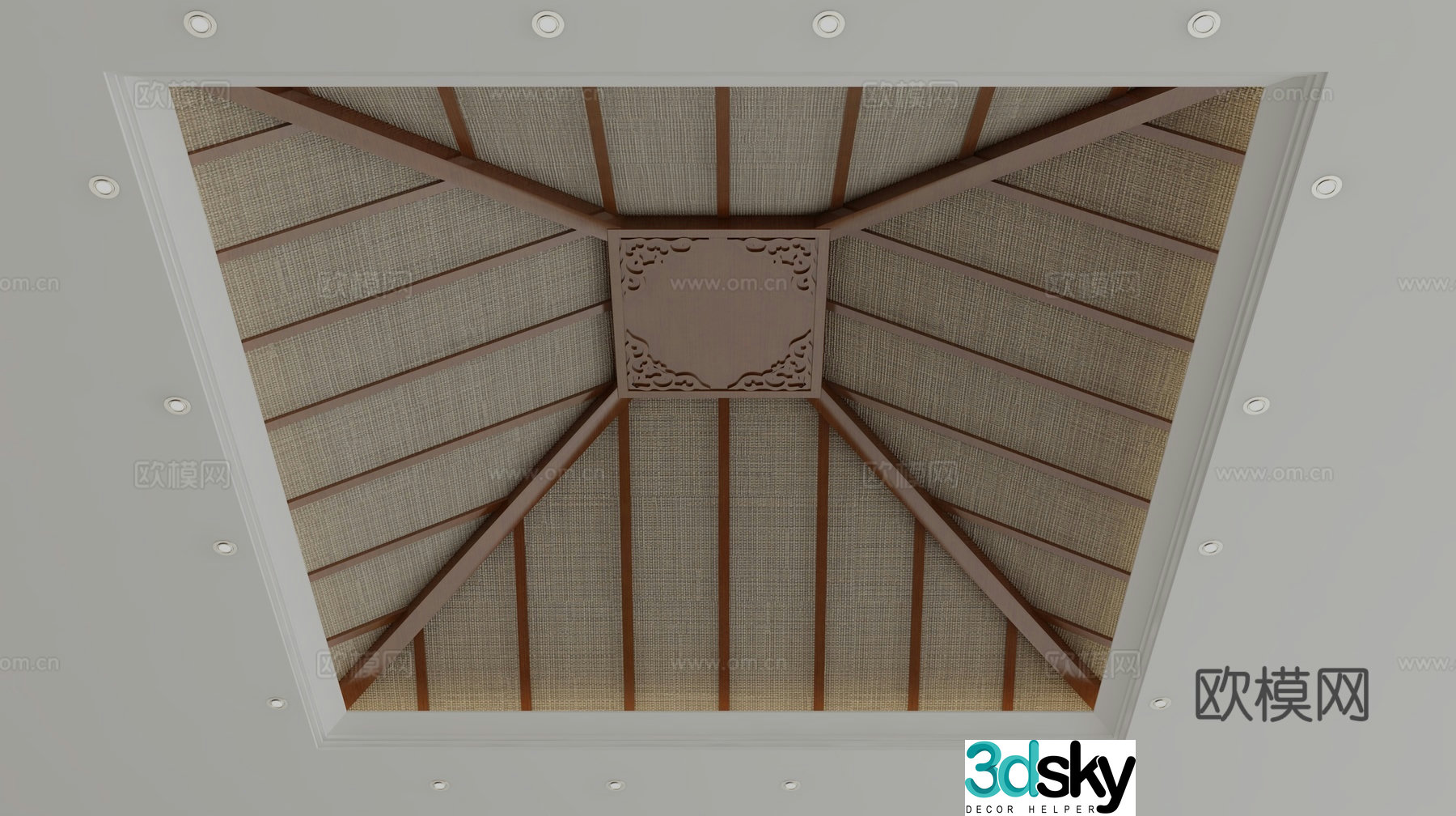 New Chinese style ceiling 3D model